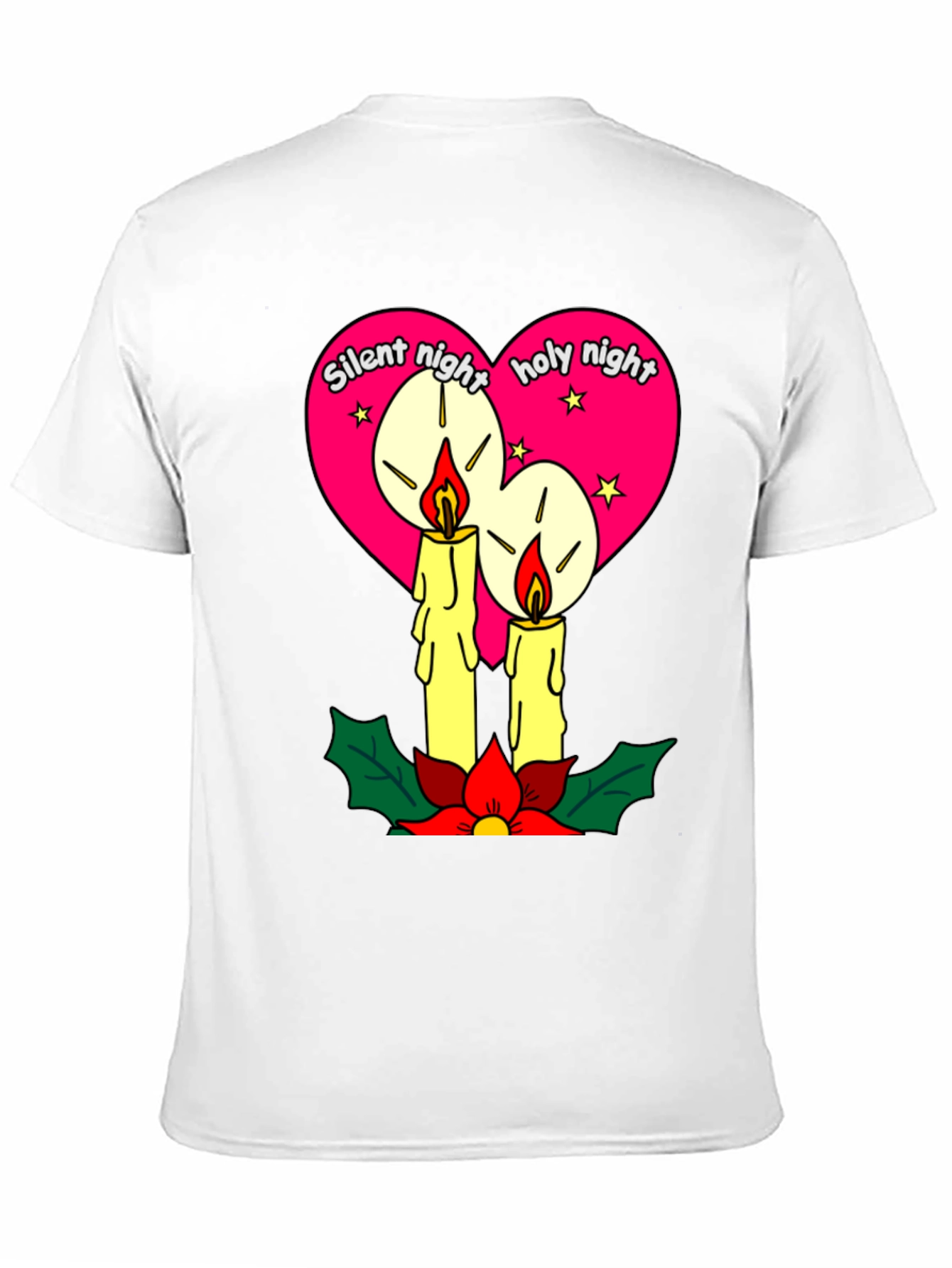 Silent Night Holy Night Christmas Candle T-Shirt