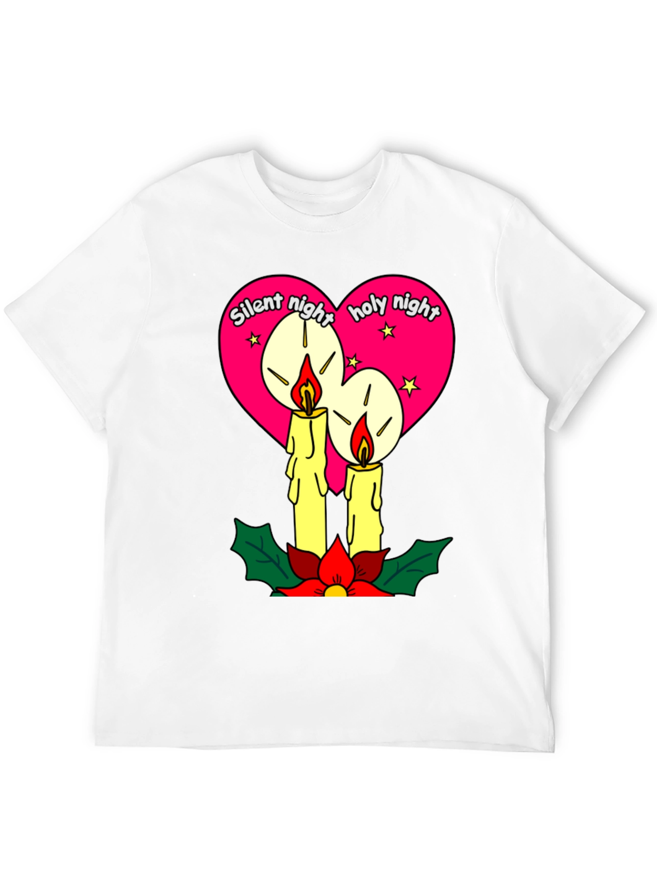 Silent Night Holy Night Christmas Candle T-Shirt