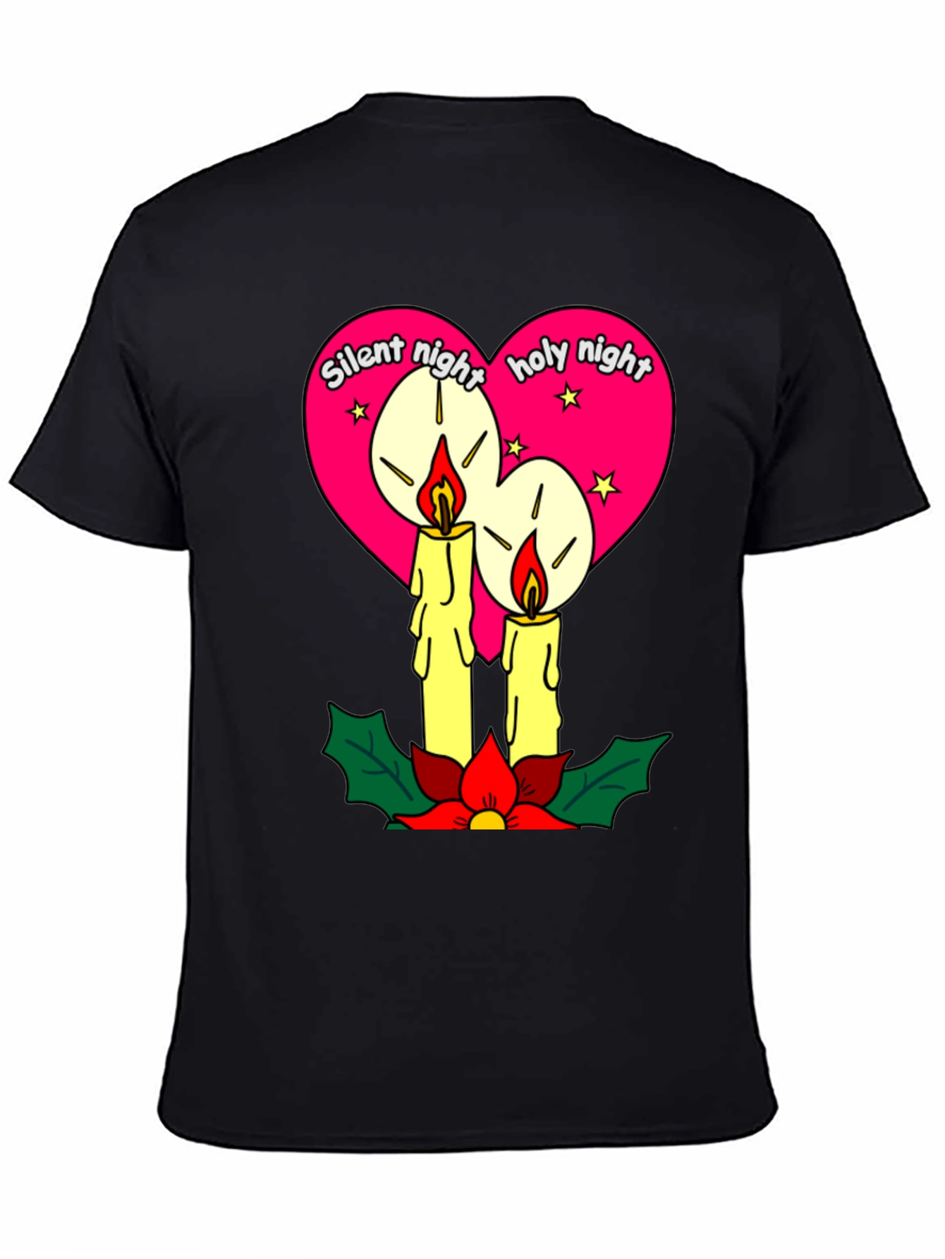 Silent Night Holy Night Christmas Candle T-Shirt