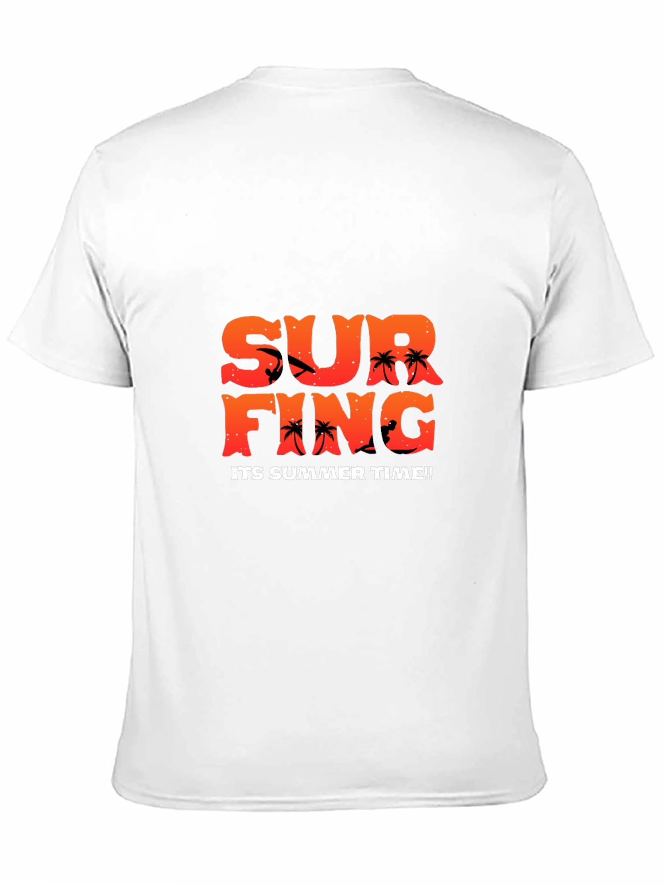 Summer Surfing Graphic Tee - Black Cotton T-Shirt