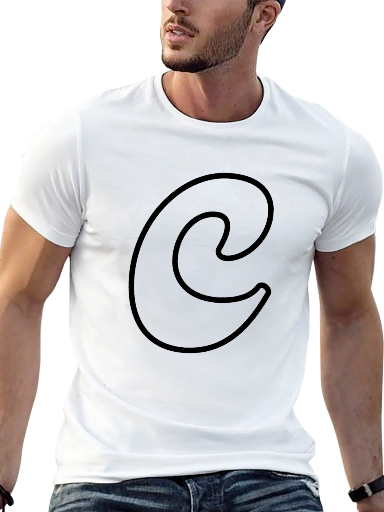 Black Letter C Graphic Tee - Casual Comfort