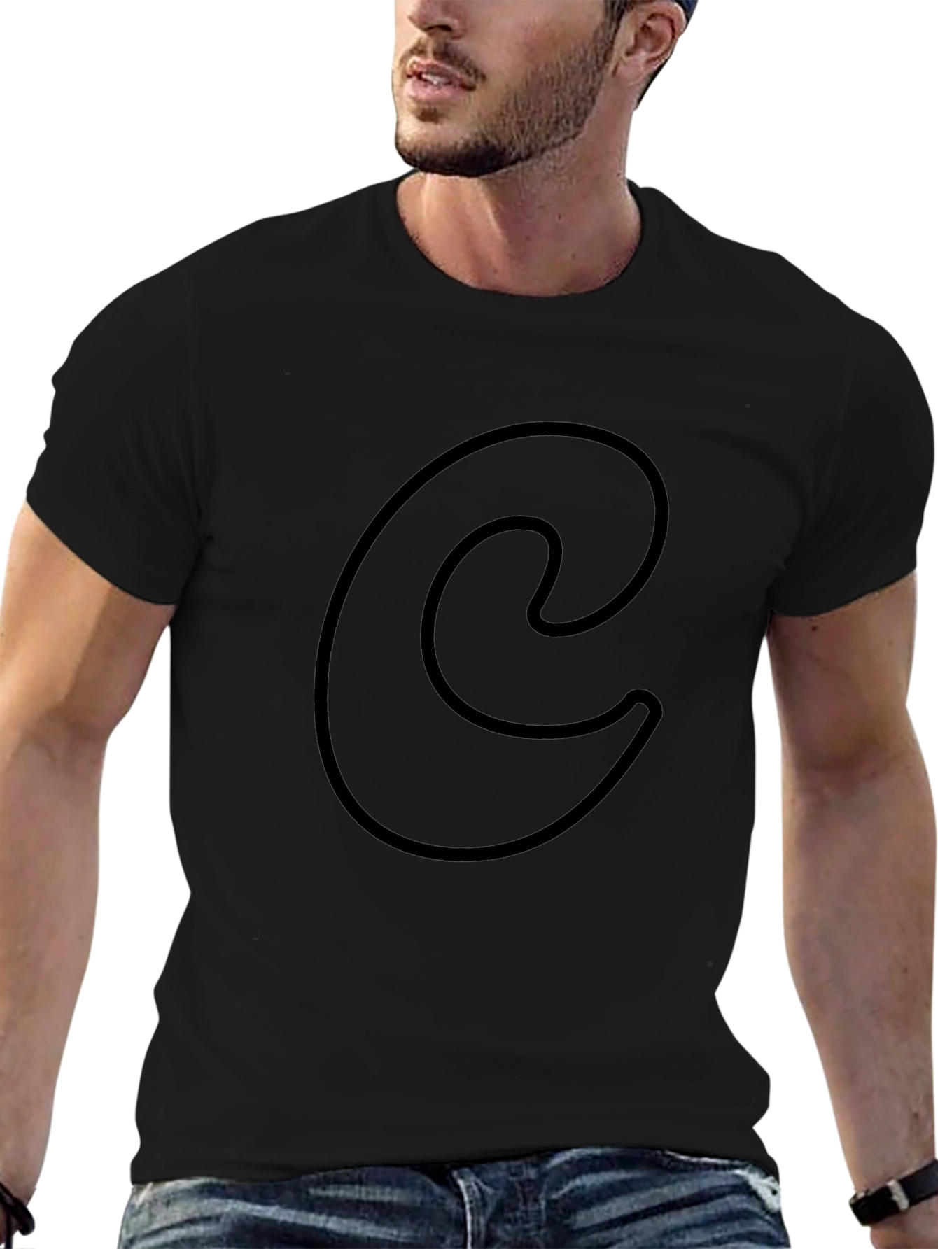 Black Letter C Graphic Tee - Casual Comfort