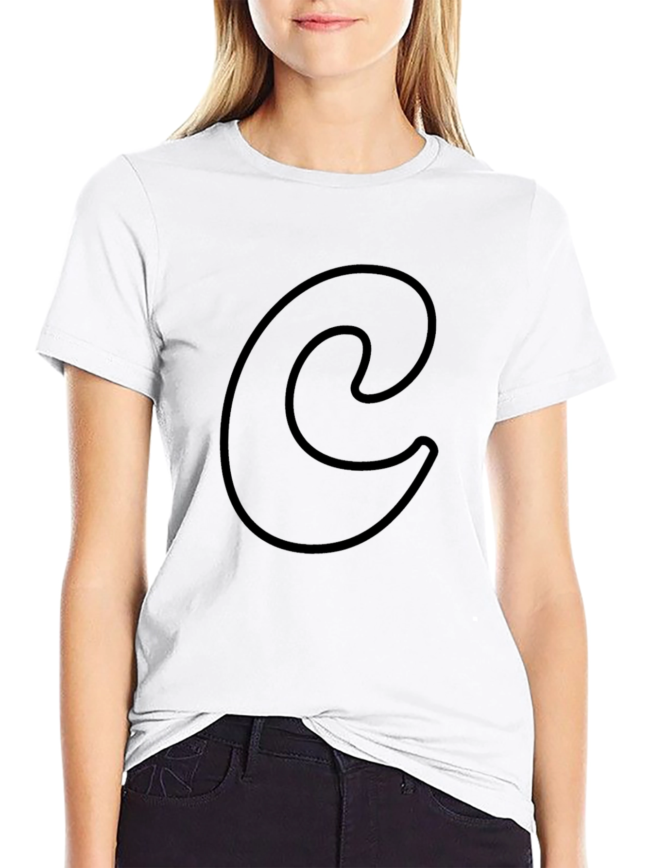 Black Letter C Graphic Tee - Casual Comfort