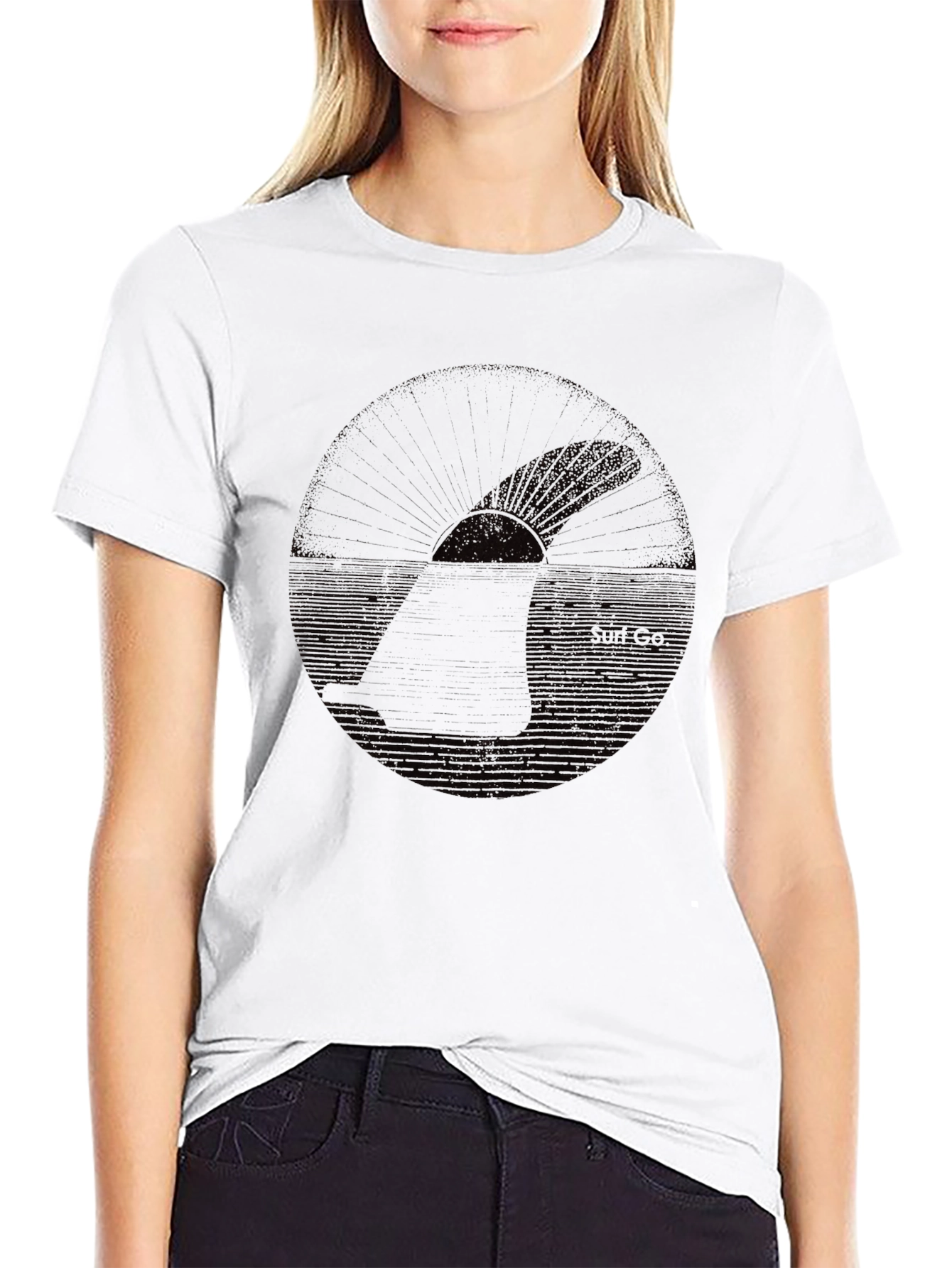 Black Graphic T-Shirt - Shark Design