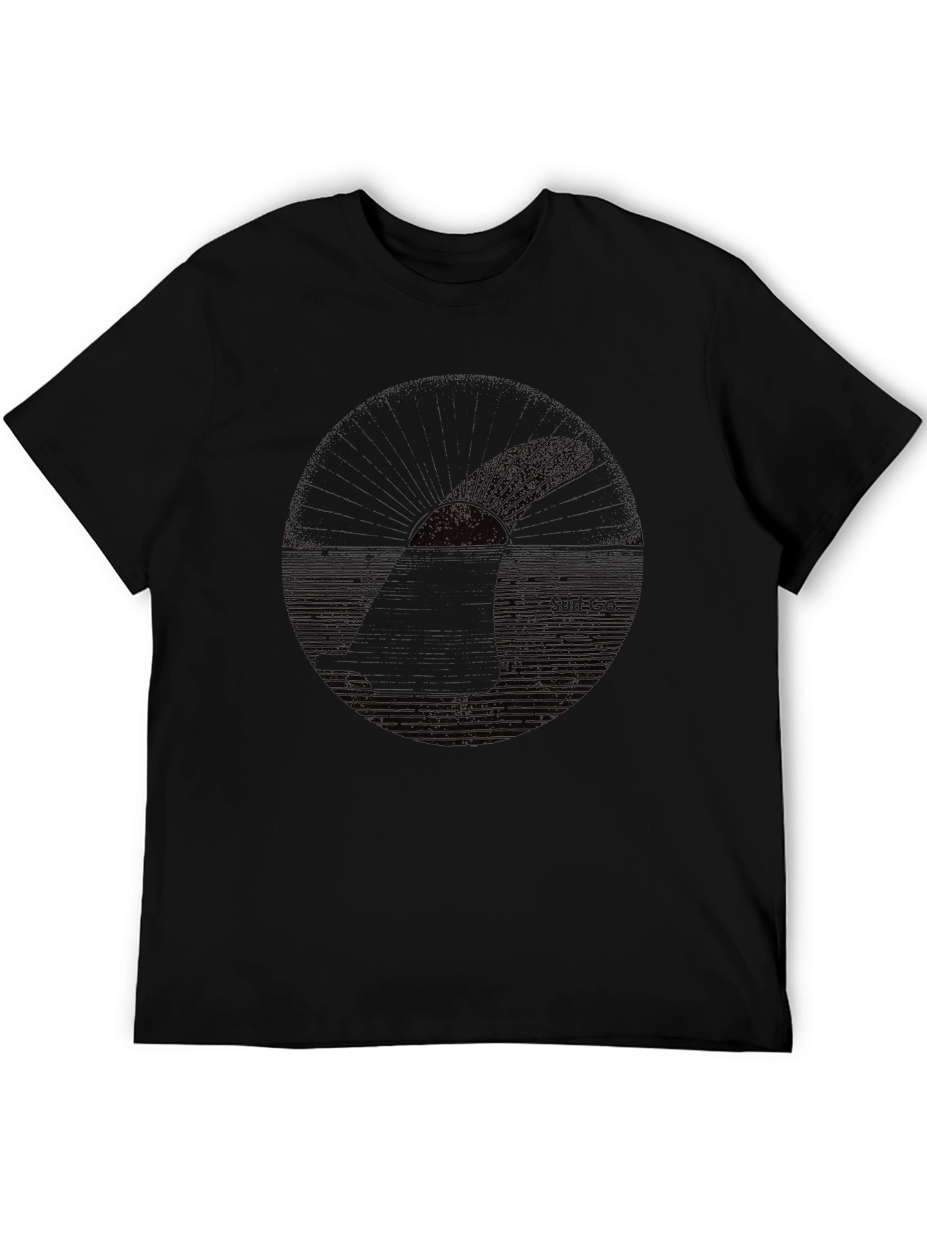 Black Graphic T-Shirt - Shark Design