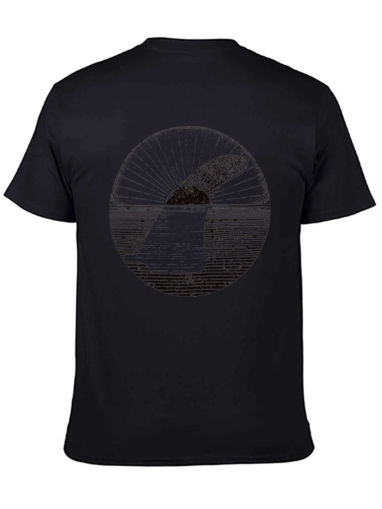 Black Graphic T-Shirt - Shark Design