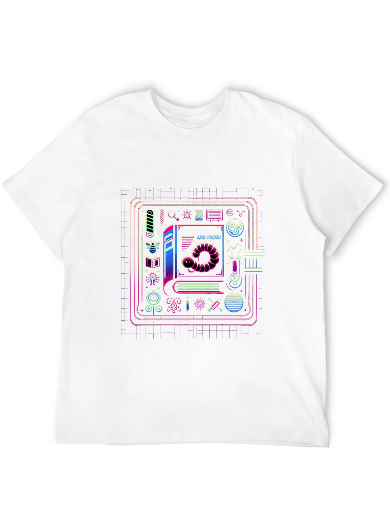 Scientist Worm and Proud Black T-Shirt