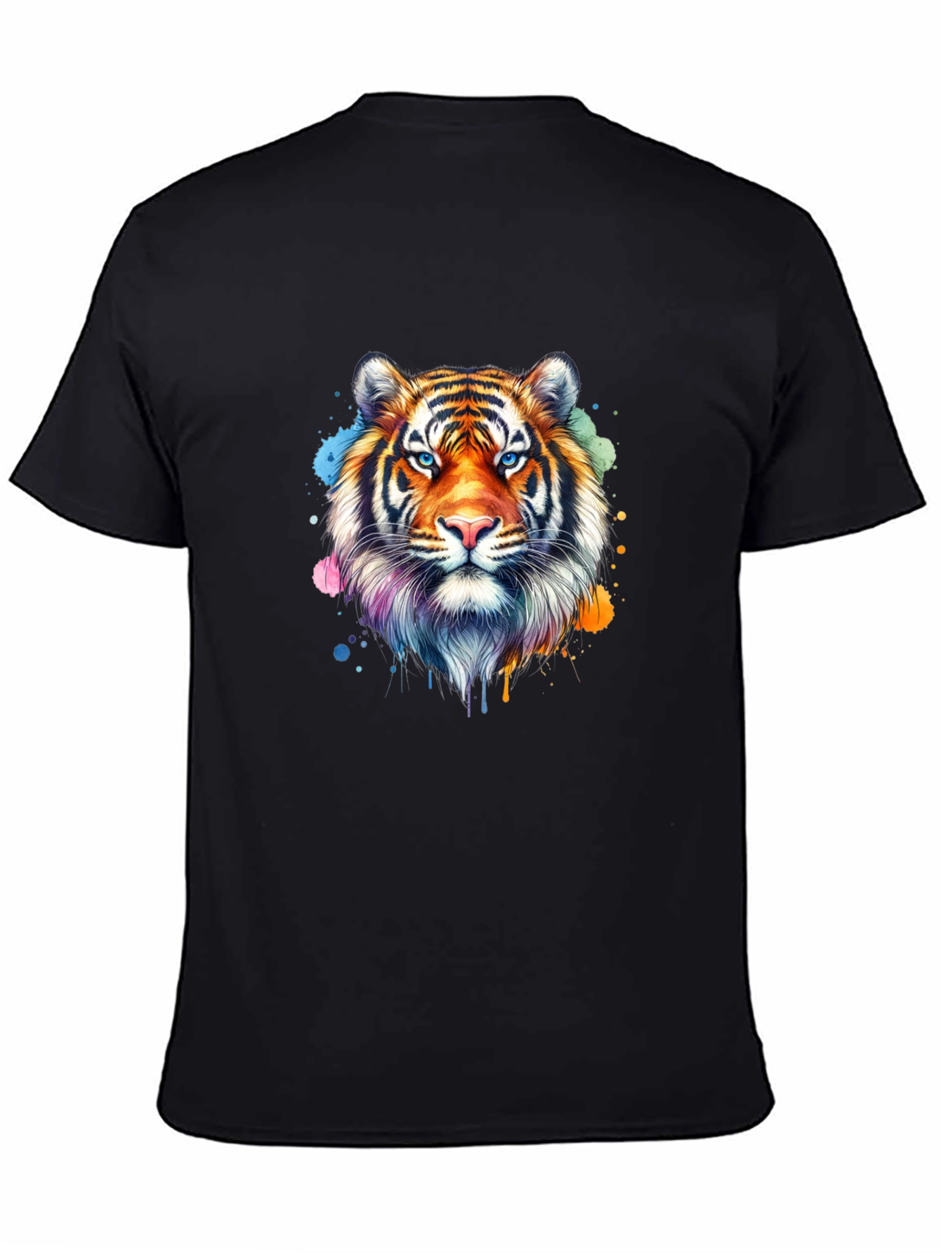 Tiger Head Graphic T-Shirt - Stylish Black Tee