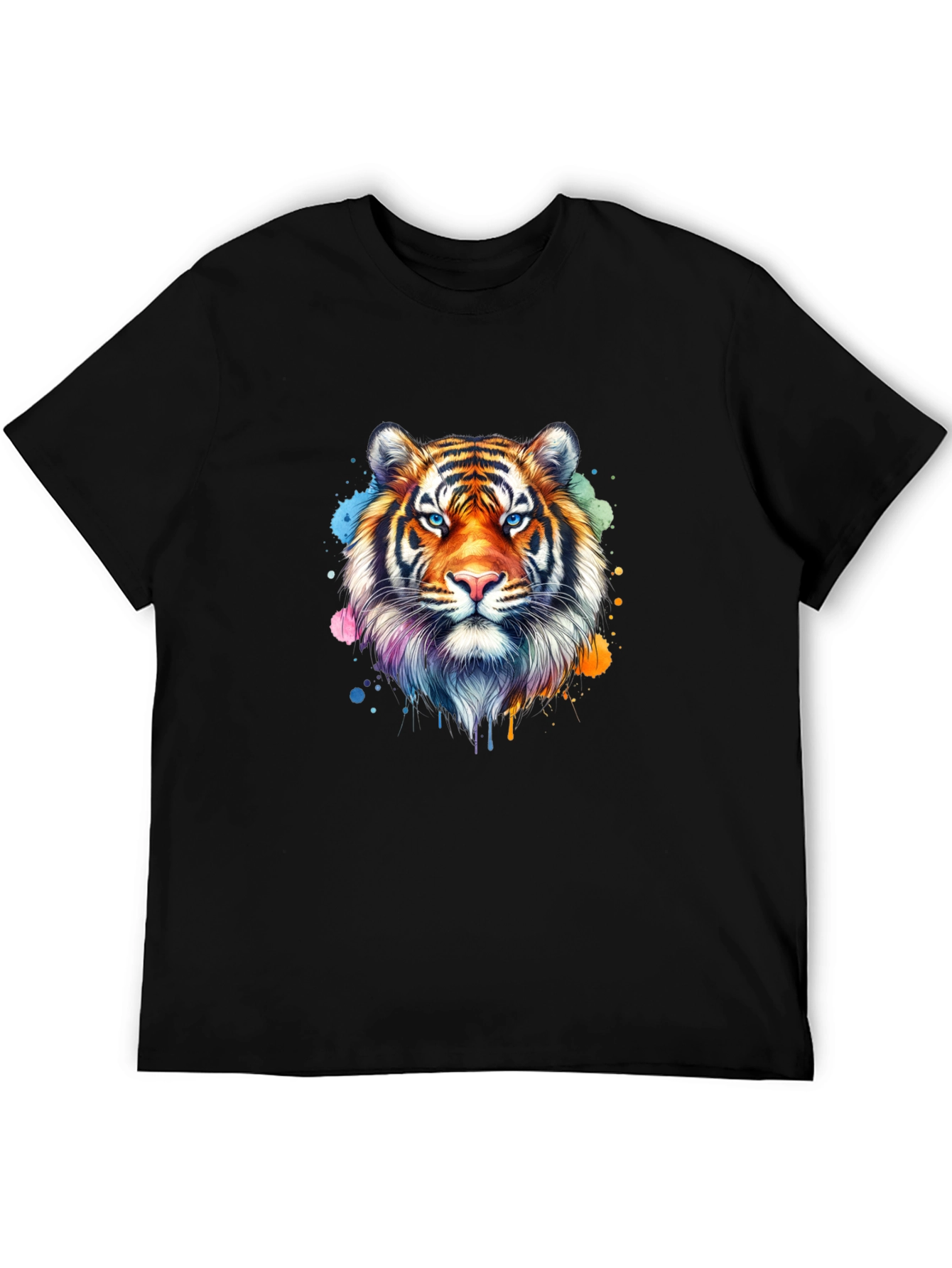 Tiger Head Graphic T-Shirt - Stylish Black Tee