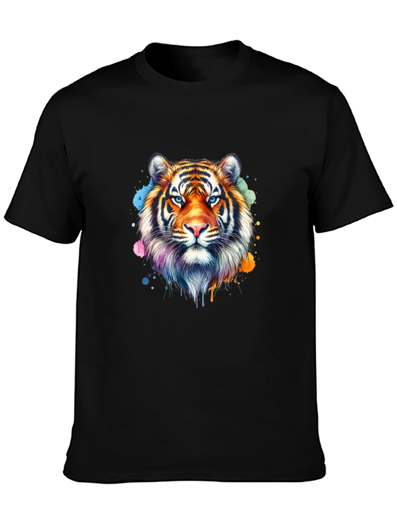 Tiger Head Graphic T-Shirt - Stylish Black Tee