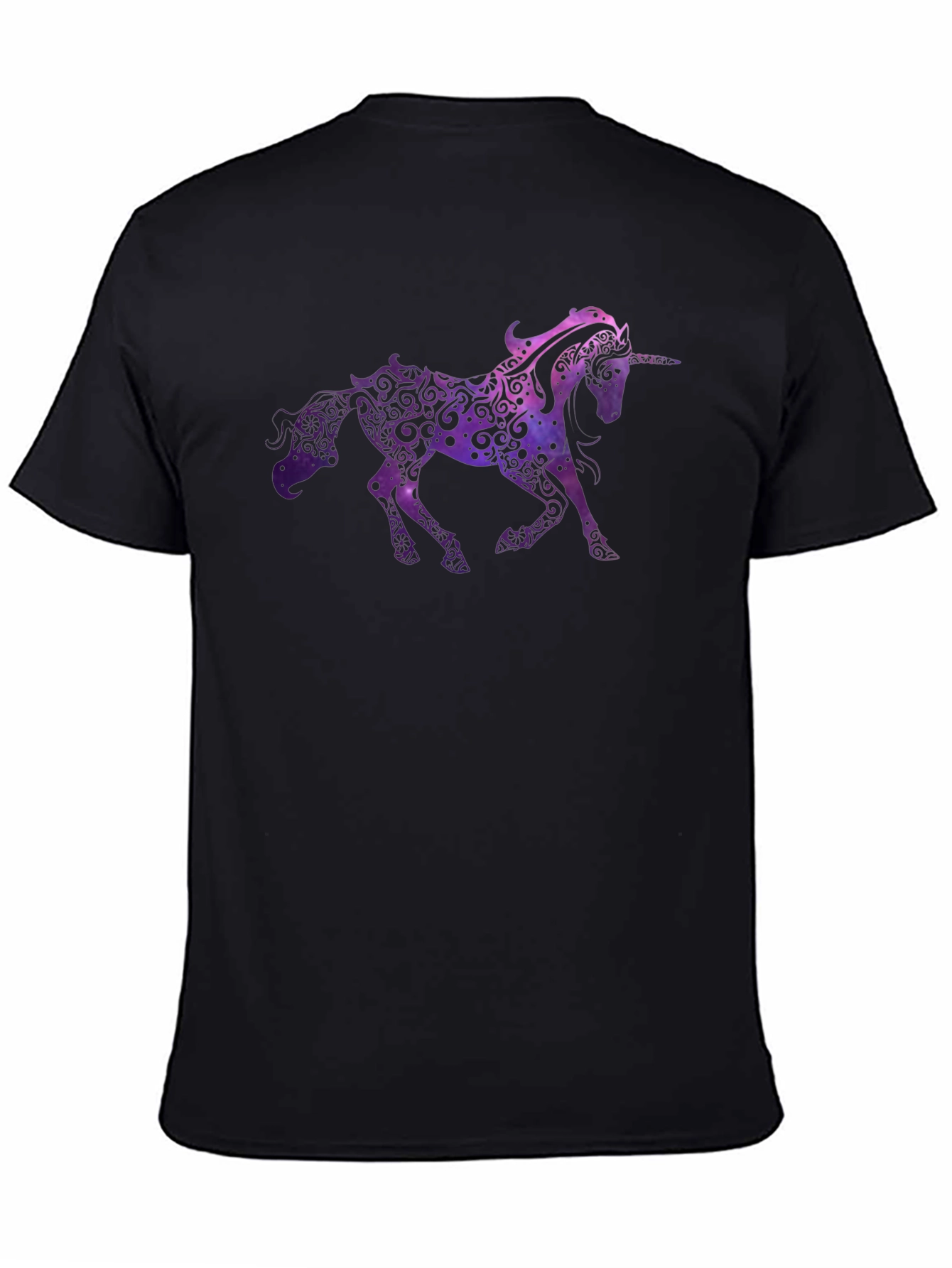 Unicorn Graphic Print Black T-Shirt