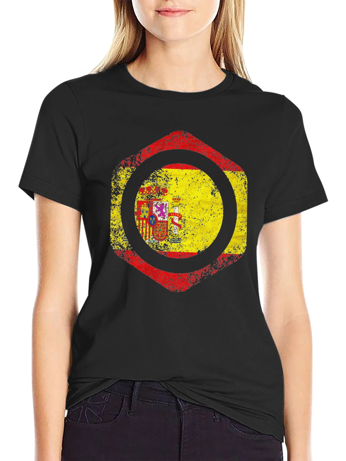 Spain Flag Distressed T-Shirt