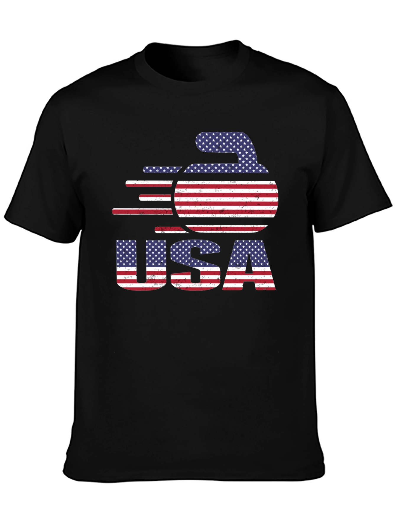 USA Curling Stone Graphic T-Shirt