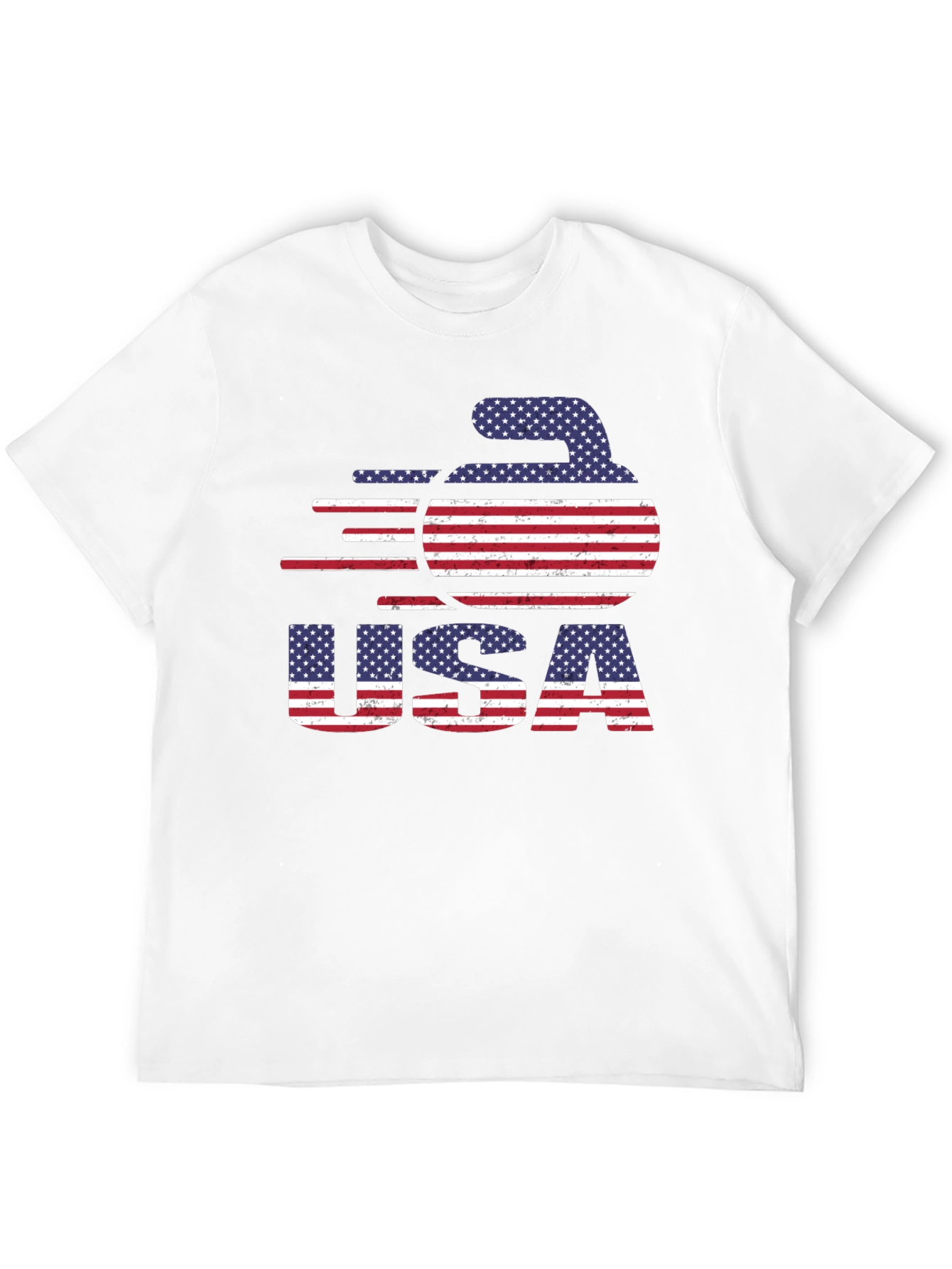 USA Curling Stone Graphic T-Shirt