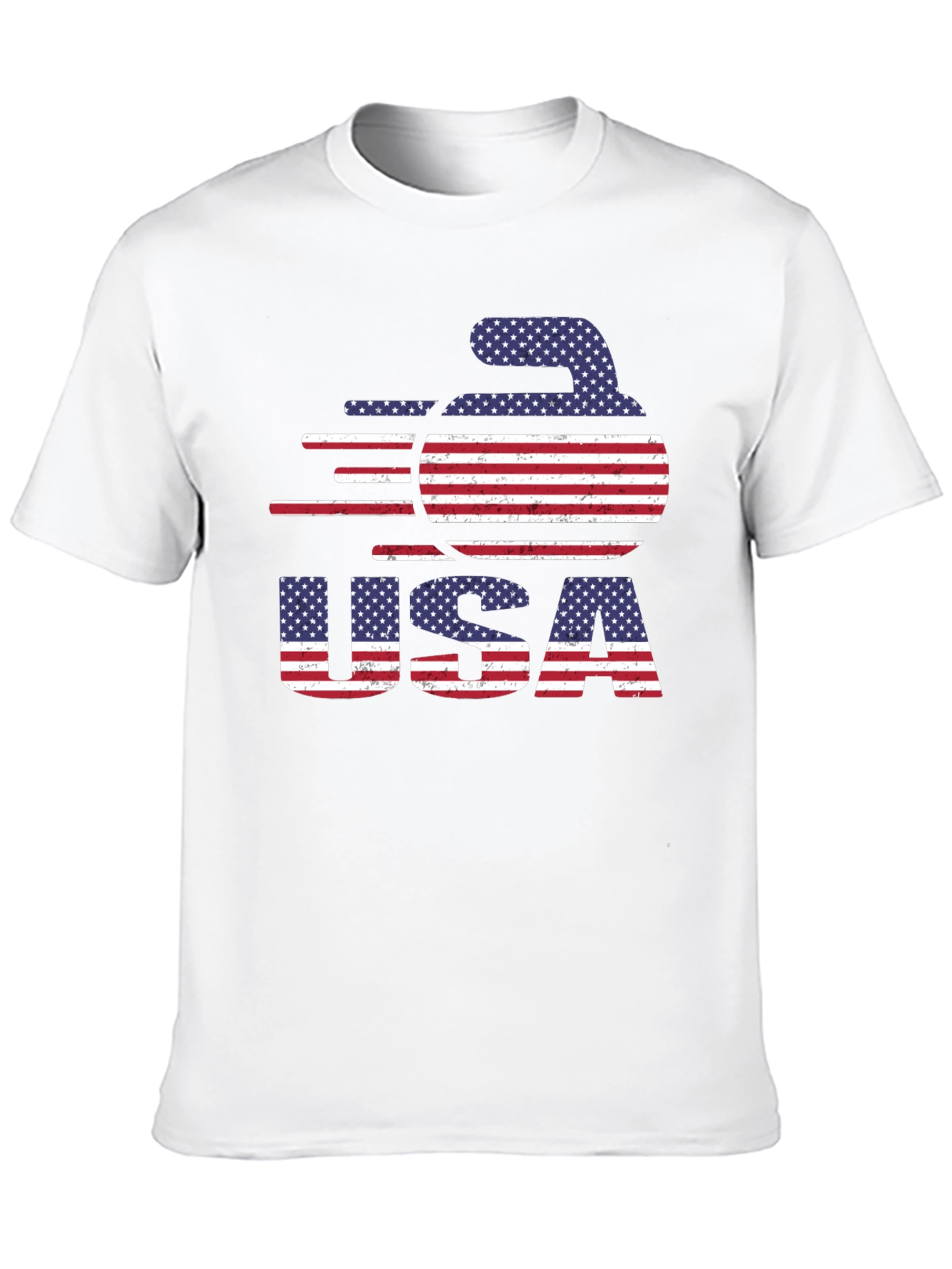 USA Curling Stone Graphic T-Shirt