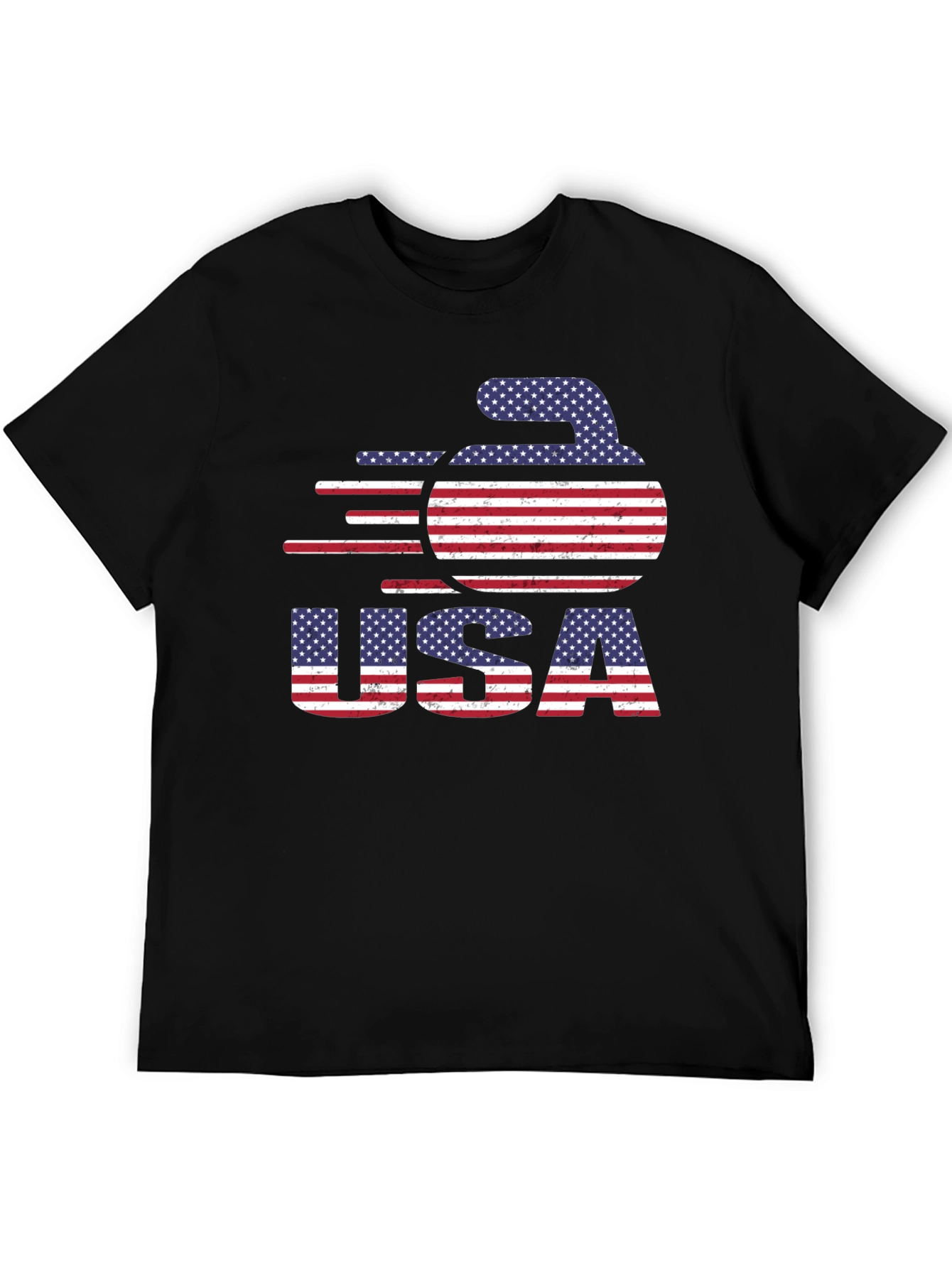 USA Curling Stone Graphic T-Shirt