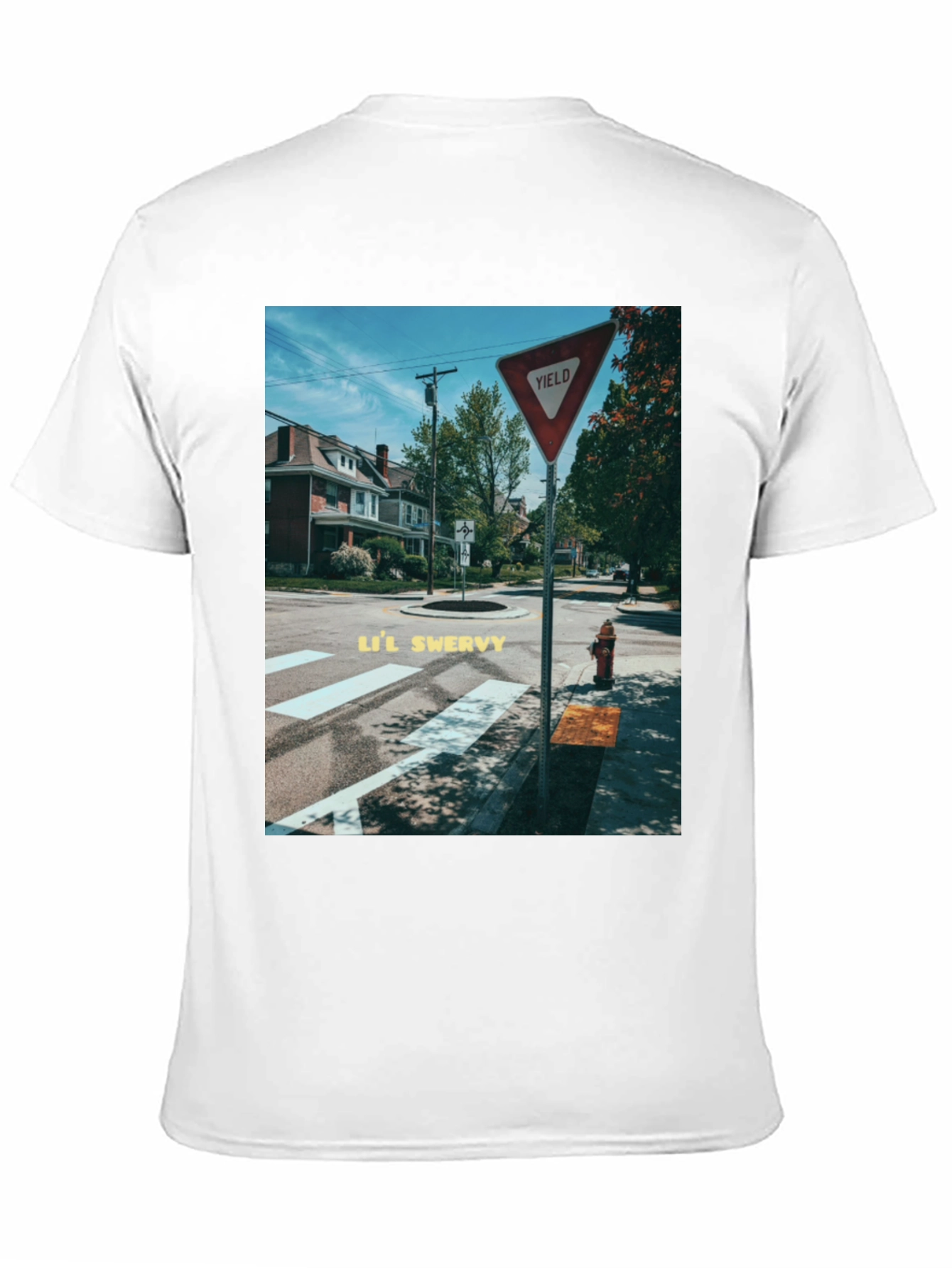 Yield Sign Street Scene Black Tee