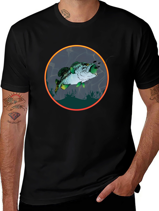 Bass Fish Graphic Tee - Fishing Lovers Shirt