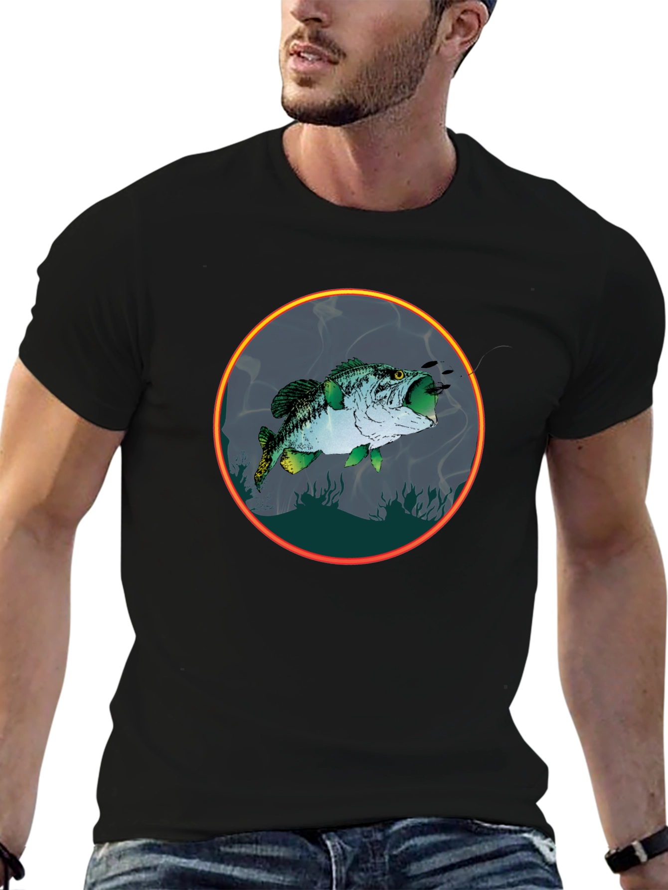 Bass Fish Graphic Tee - Fishing Lovers Shirt