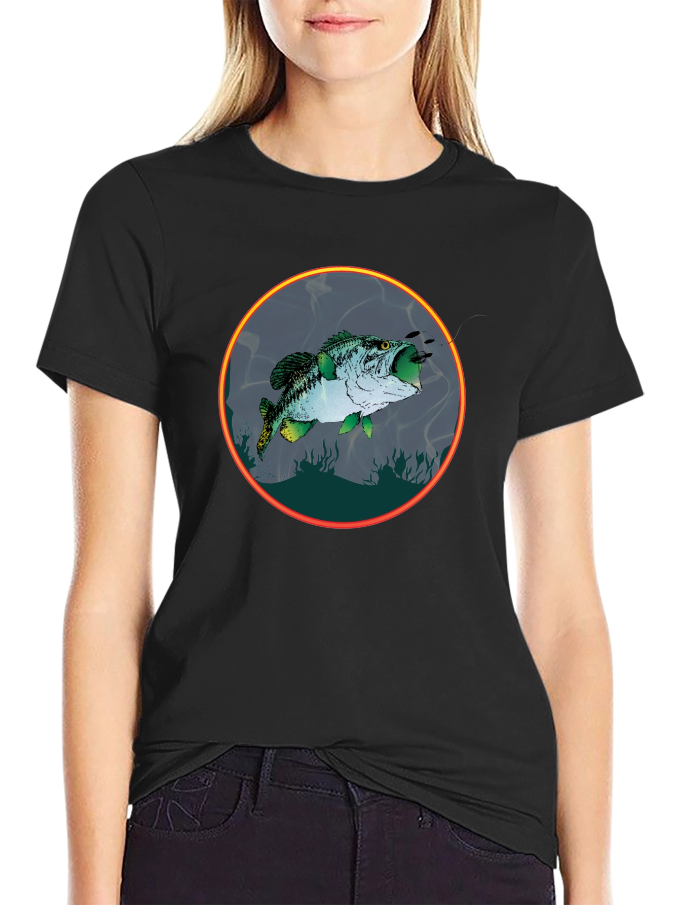 Bass Fish Graphic Tee - Fishing Lovers Shirt