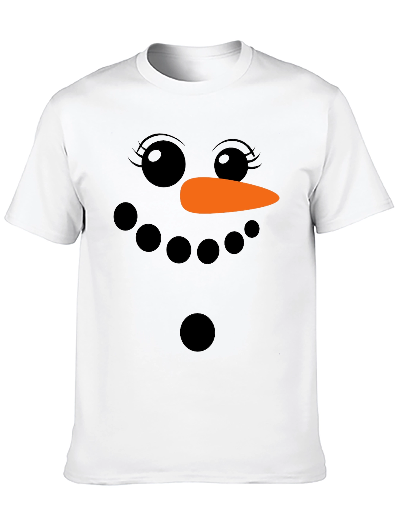 Snowman Face Graphic T-Shirt - Holiday Fun
