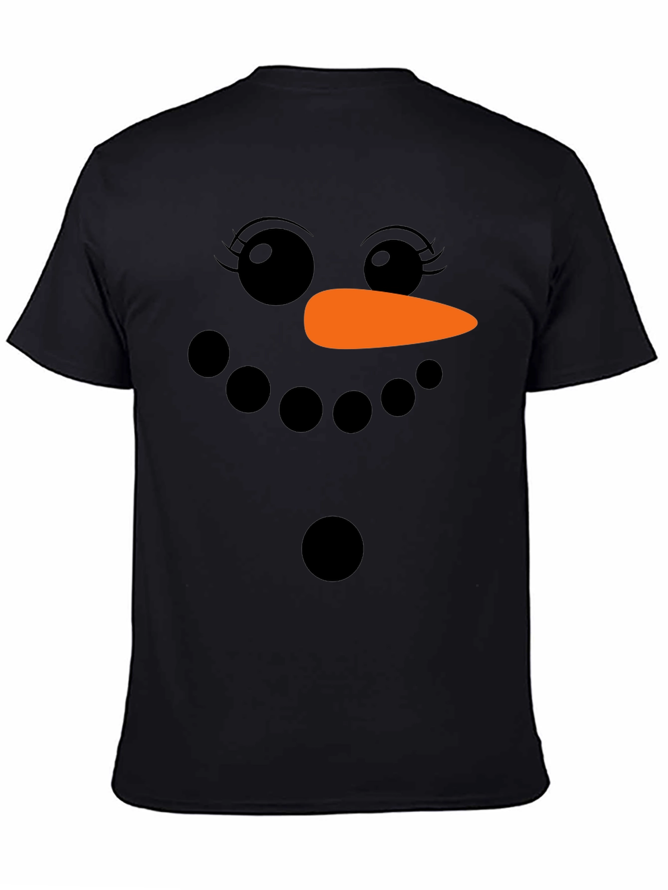 Snowman Face Graphic T-Shirt - Holiday Fun