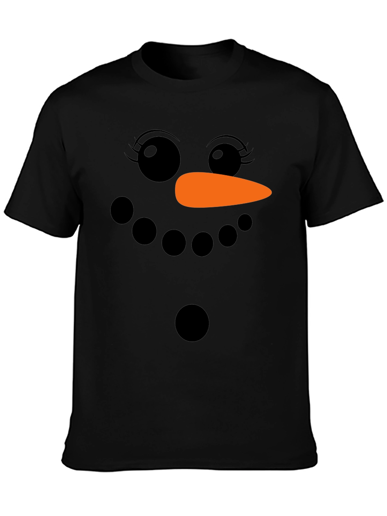 Snowman Face Graphic T-Shirt - Holiday Fun