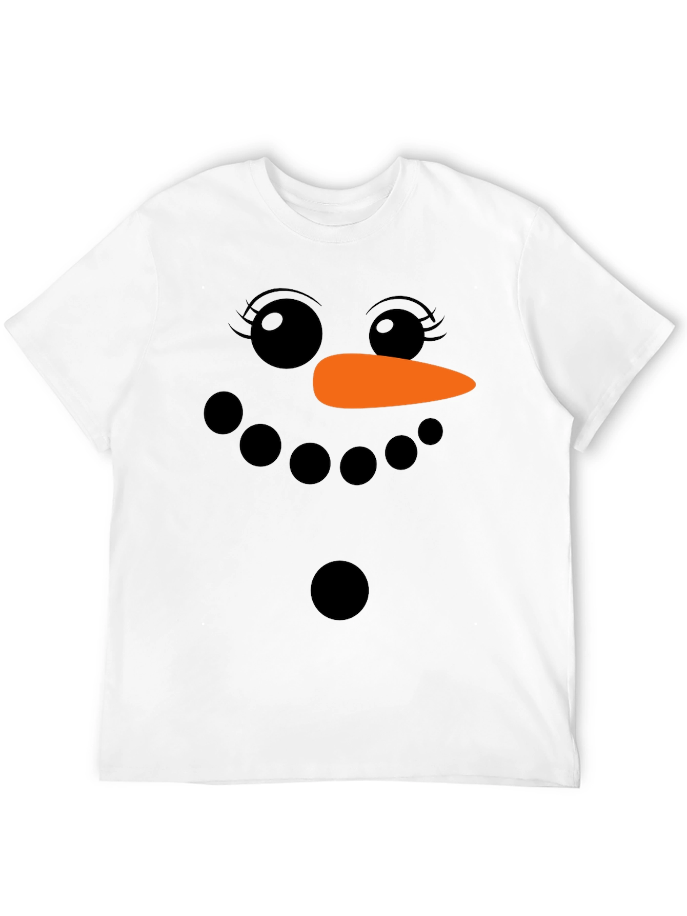 Snowman Face Graphic T-Shirt - Holiday Fun