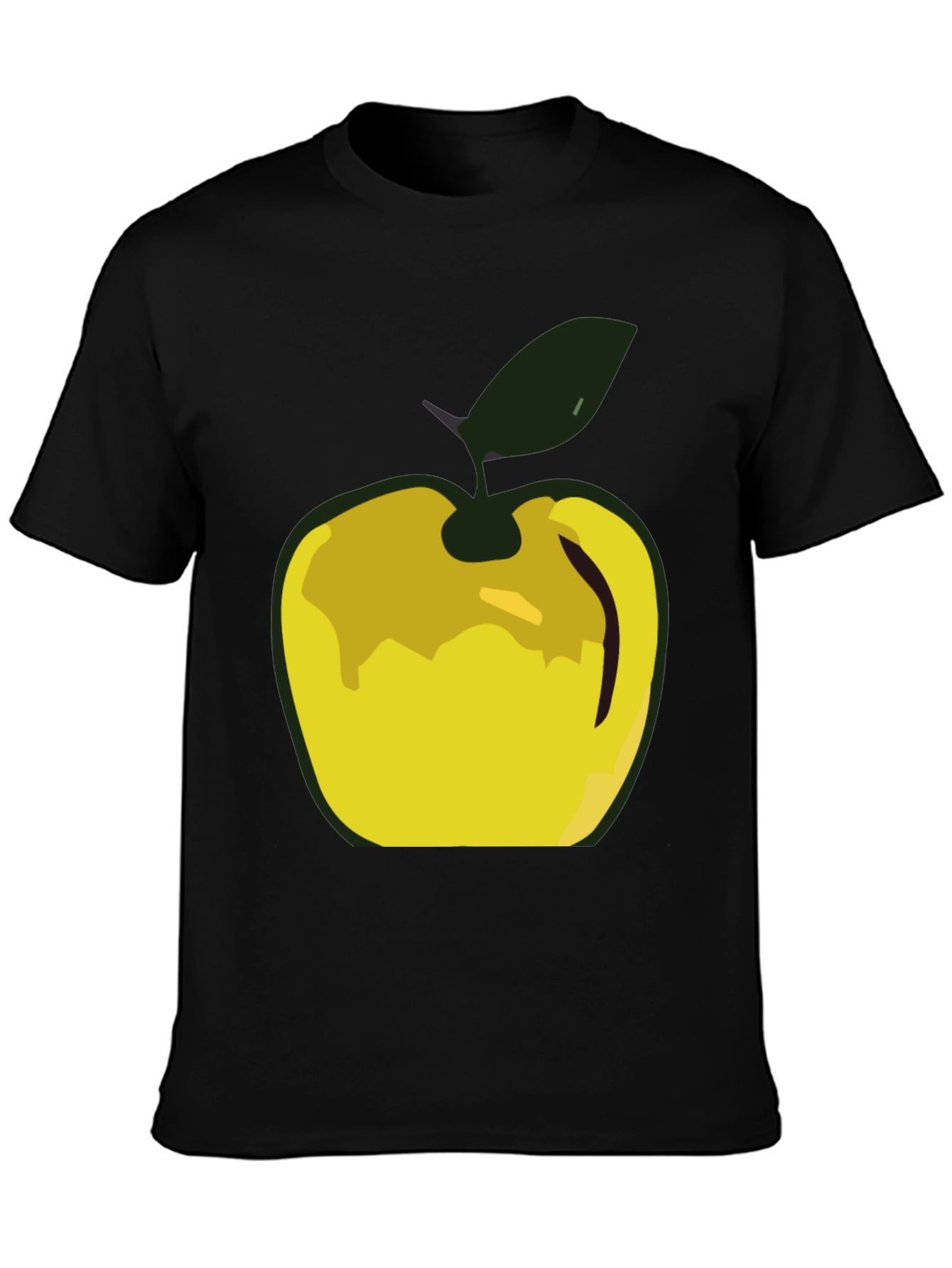 Apple Graphic Tee - Modern Mens Black T-Shirt