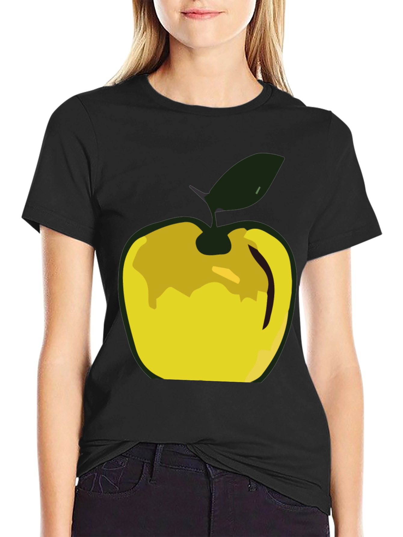 Apple Graphic Tee - Modern Mens Black T-Shirt