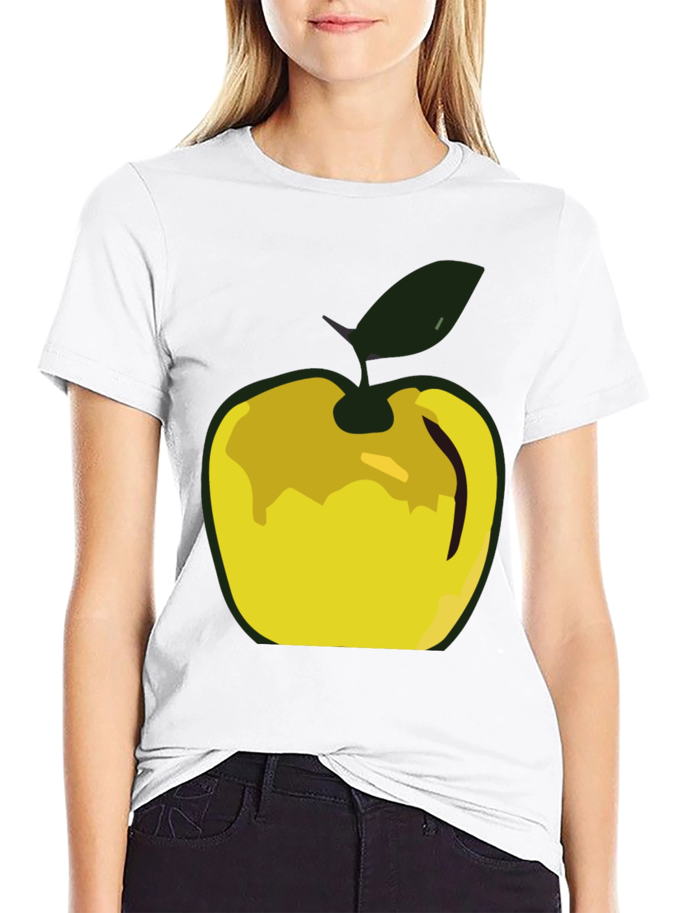 Apple Graphic Tee - Modern Mens Black T-Shirt
