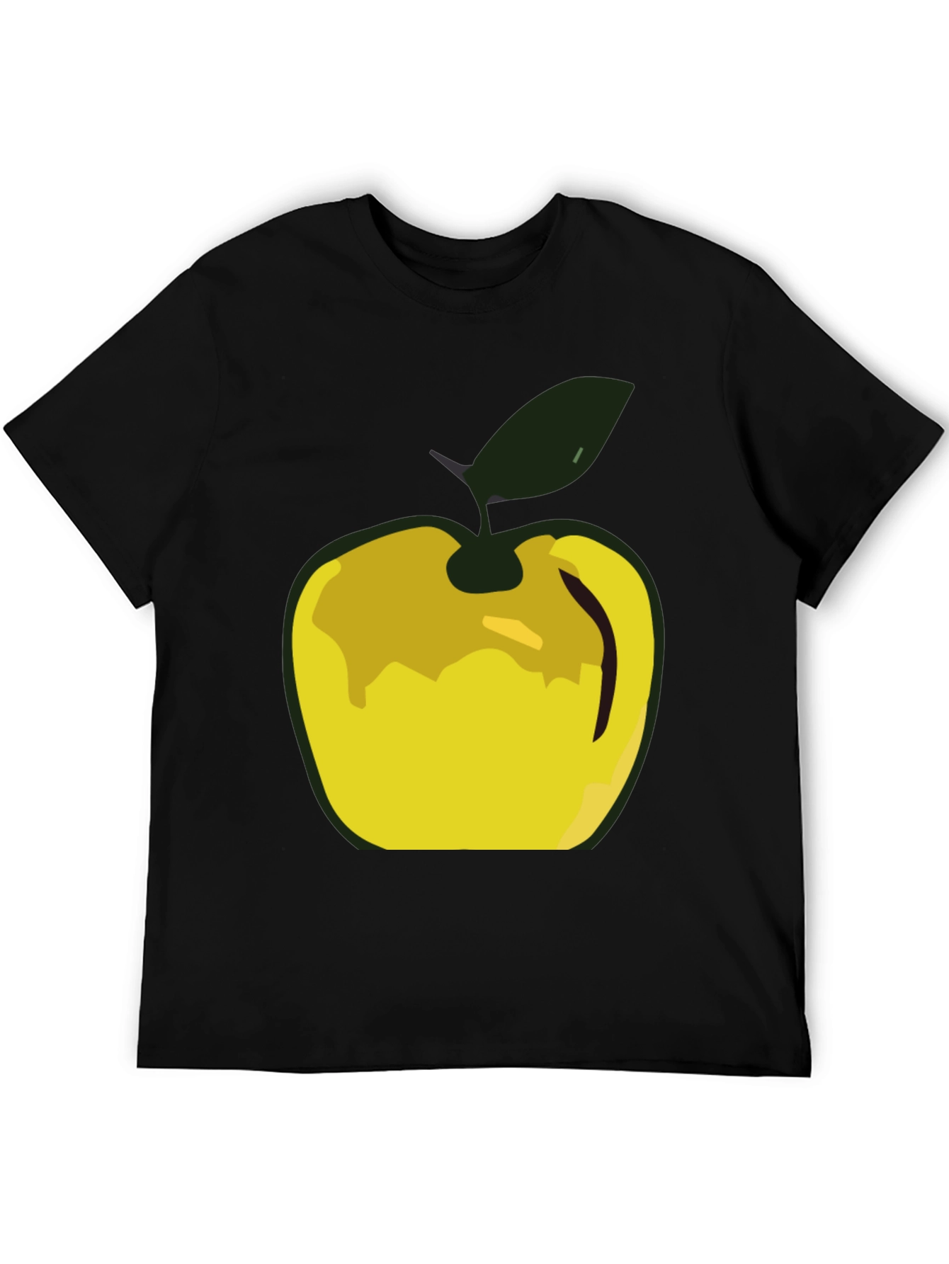 Apple Graphic Tee - Modern Mens Black T-Shirt