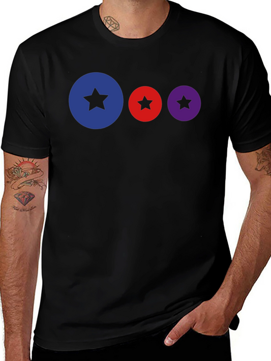 Starry Circle Black T-Shirt - Trendy & Stylish!