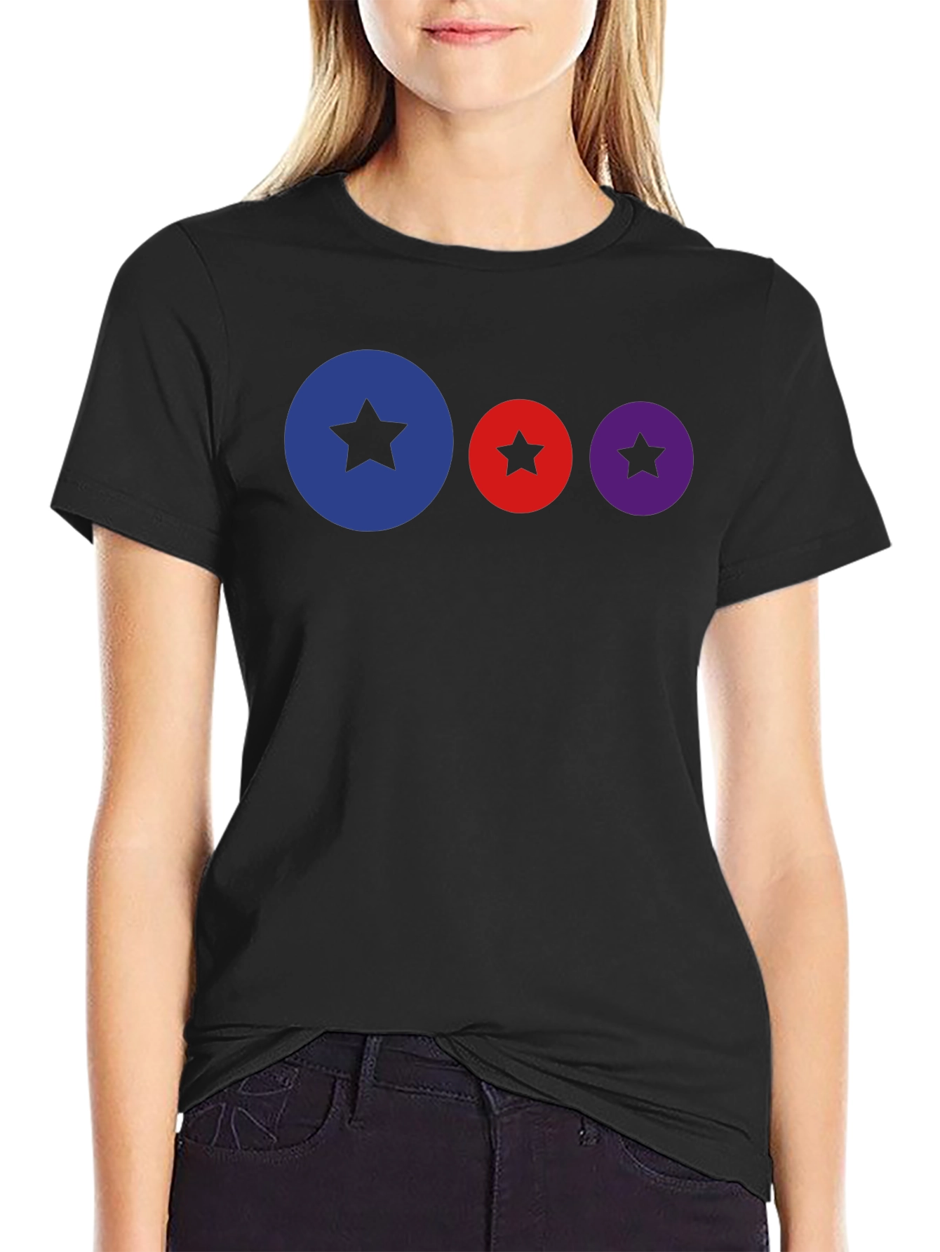 Starry Circle Black T-Shirt - Trendy & Stylish!