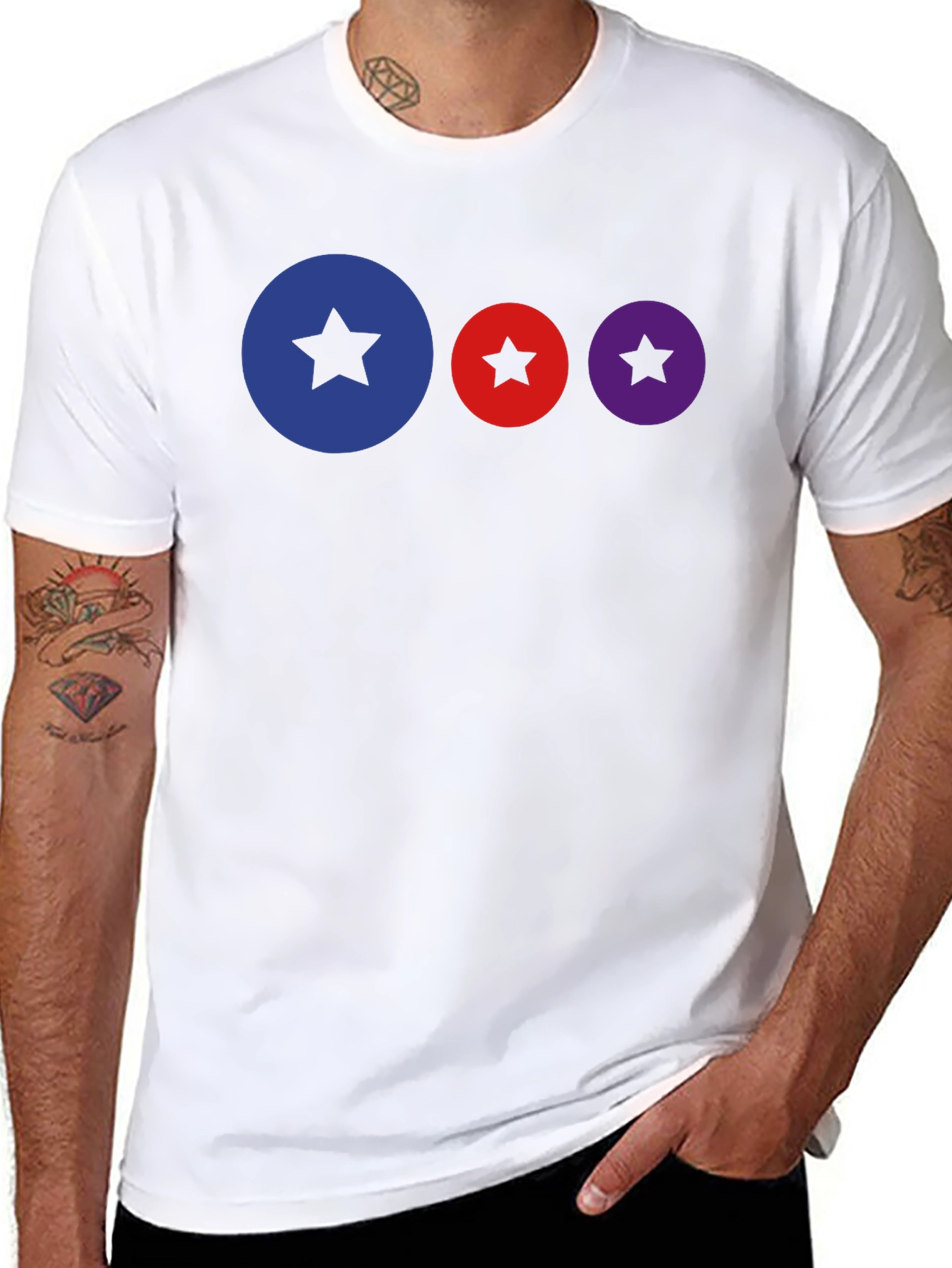 Starry Circle Black T-Shirt - Trendy & Stylish!