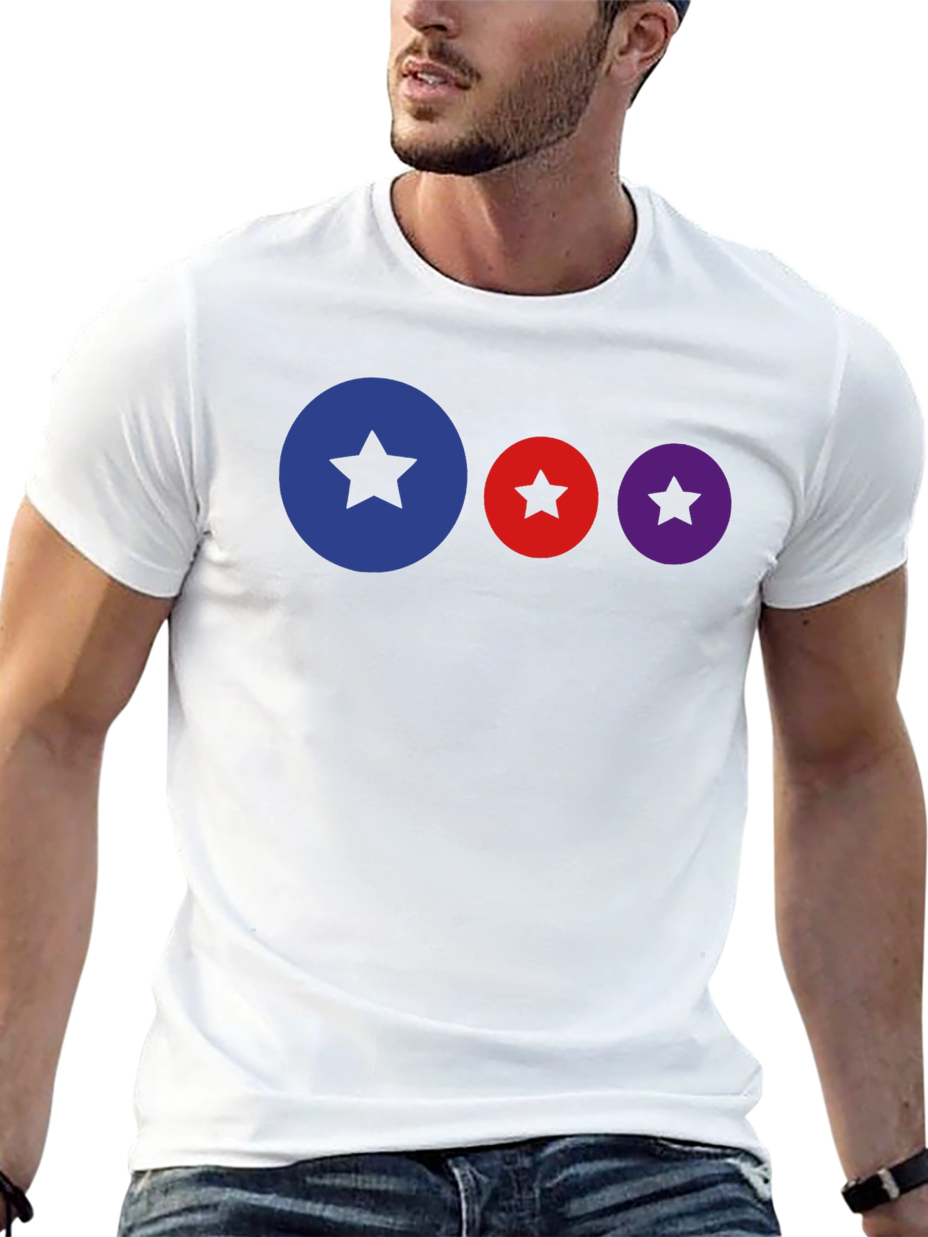 Starry Circle Black T-Shirt - Trendy & Stylish!