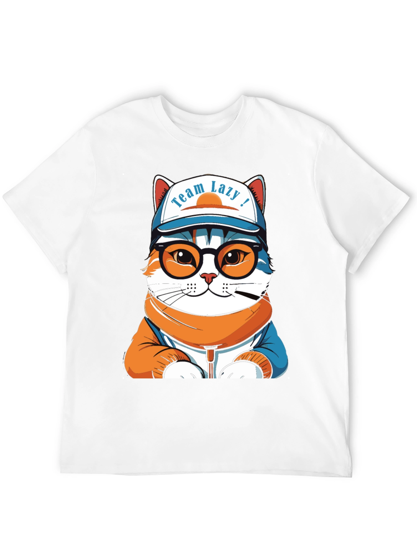 Team Lazy Cat T-Shirt - Unisex Black Cotton Tee