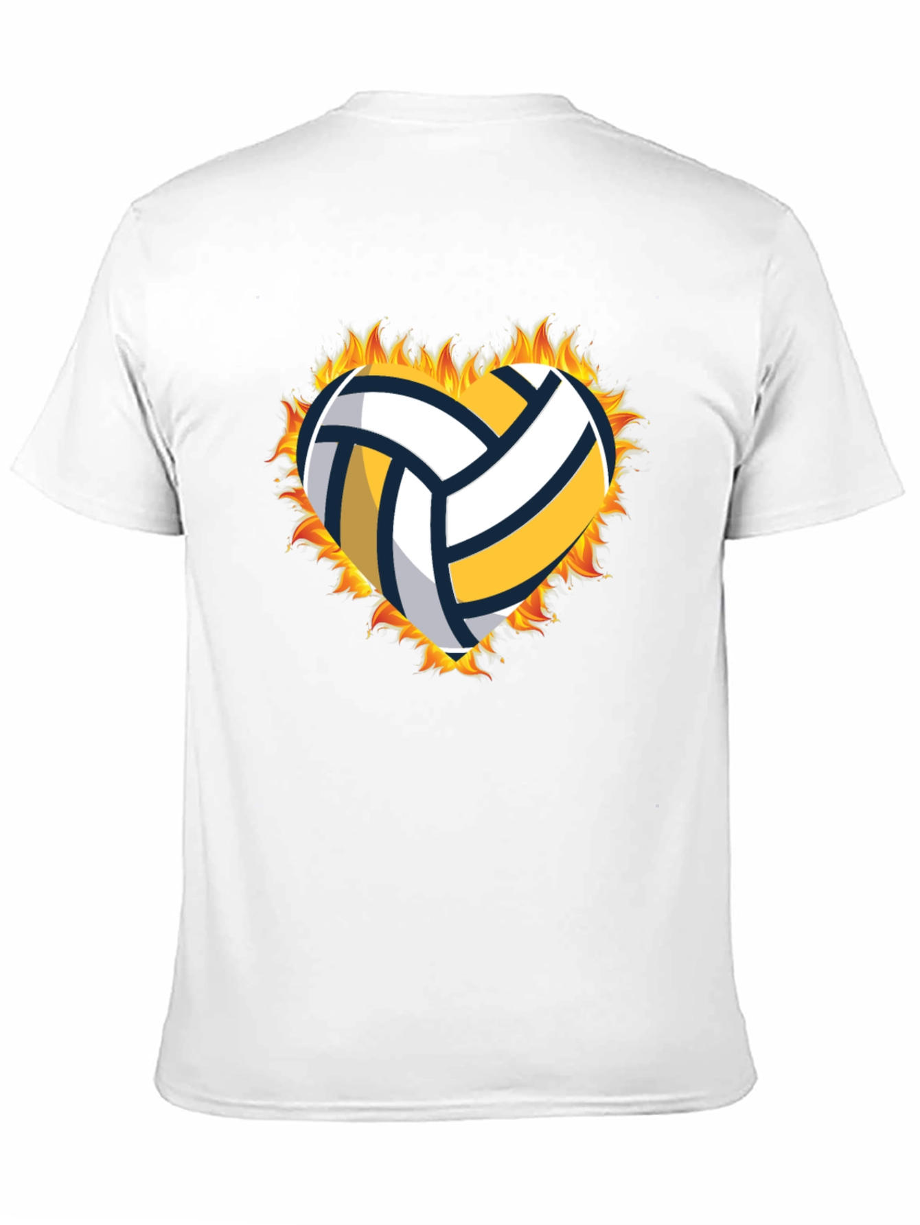 Volleyball Heart in Flames Graphic T-Shirt