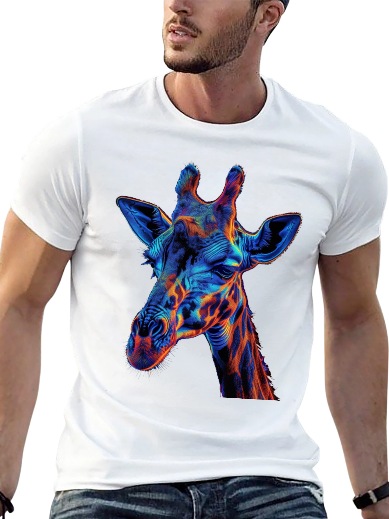 Vibrant Giraffe Graphic Tee - Modern Art Shirt