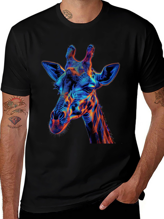 Vibrant Giraffe Graphic Tee - Modern Art Shirt