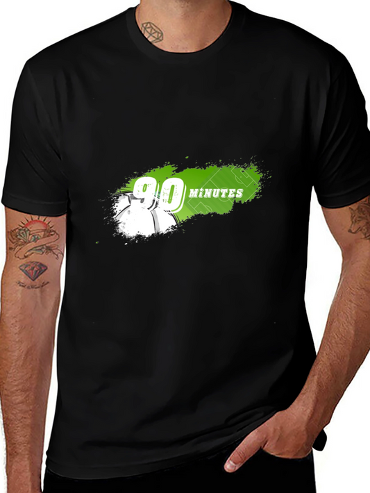 90 Minutes Soccer Graphic Tee - Black Cotton T-Shirt