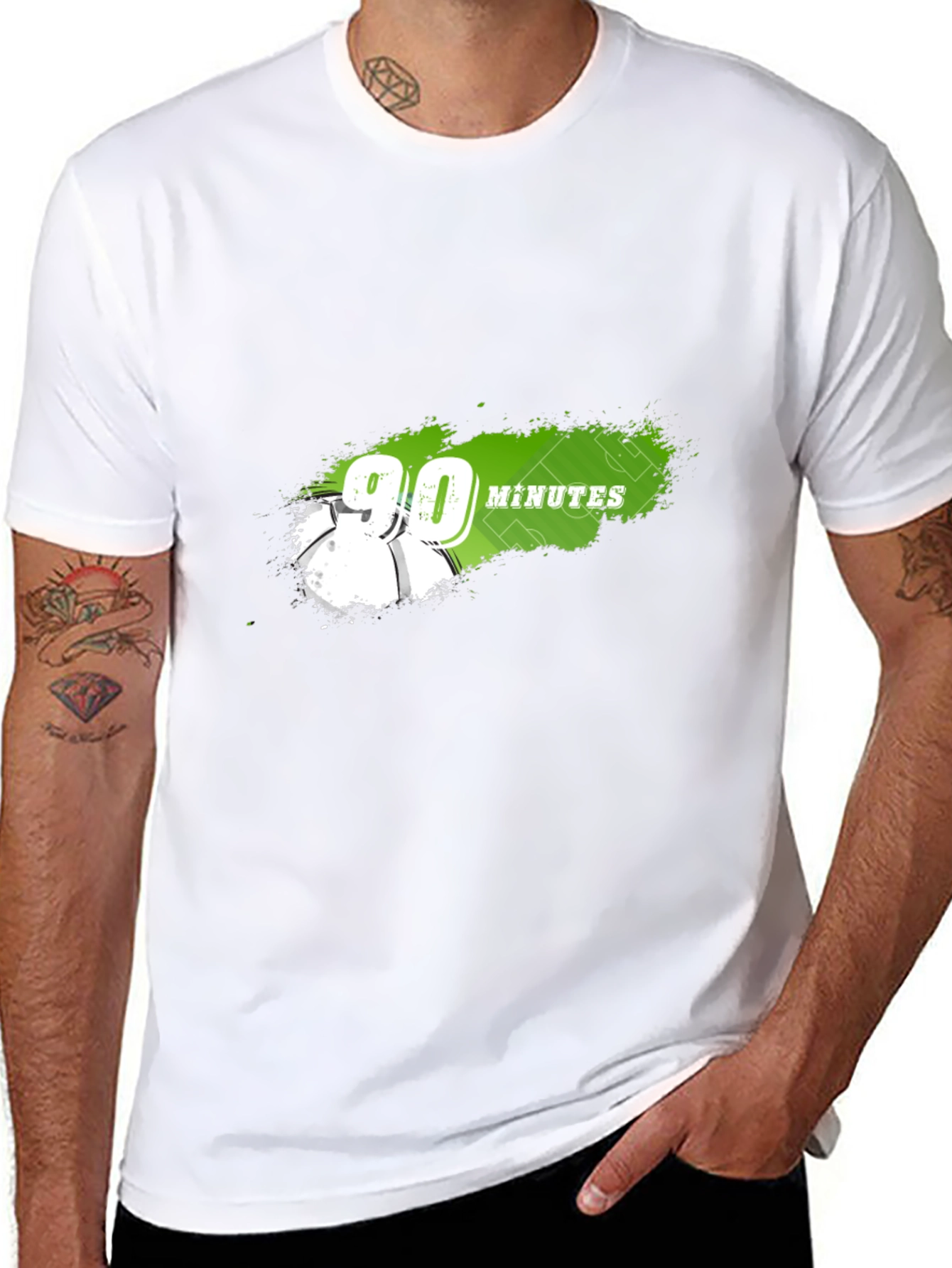 90 Minutes Soccer Graphic Tee - Black Cotton T-Shirt