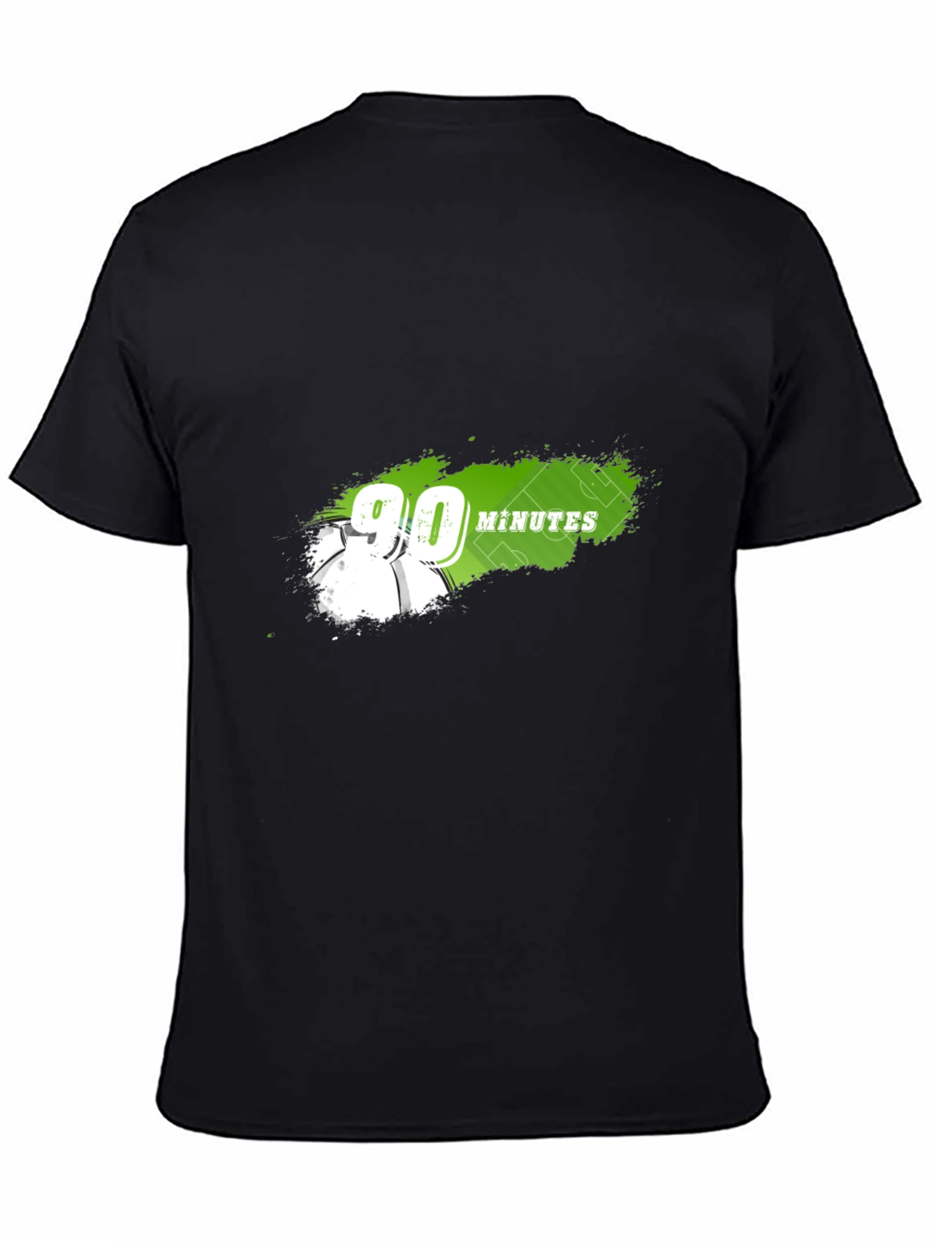 90 Minutes Soccer Graphic Tee - Black Cotton T-Shirt