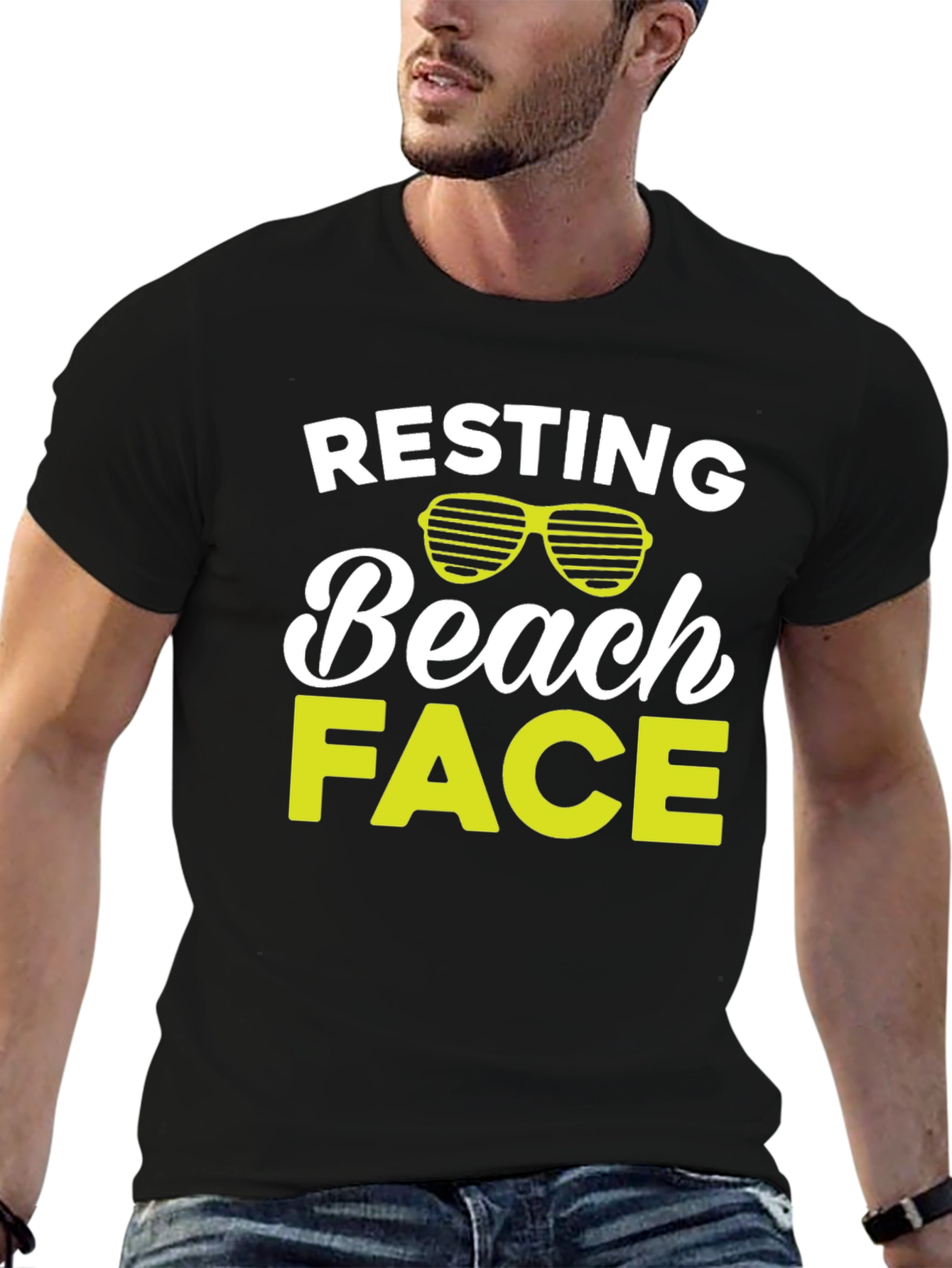 Resting Beach Face Graphic T-Shirt