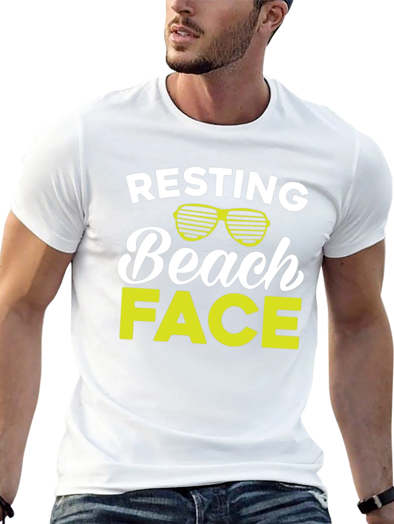 Resting Beach Face Graphic T-Shirt
