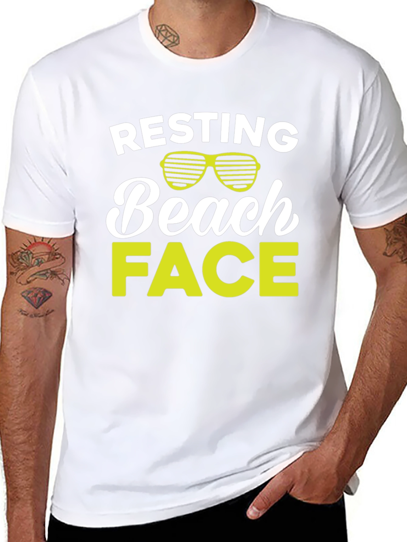 Resting Beach Face Graphic T-Shirt