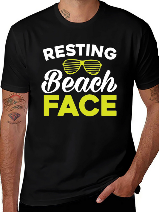 Resting Beach Face Graphic T-Shirt