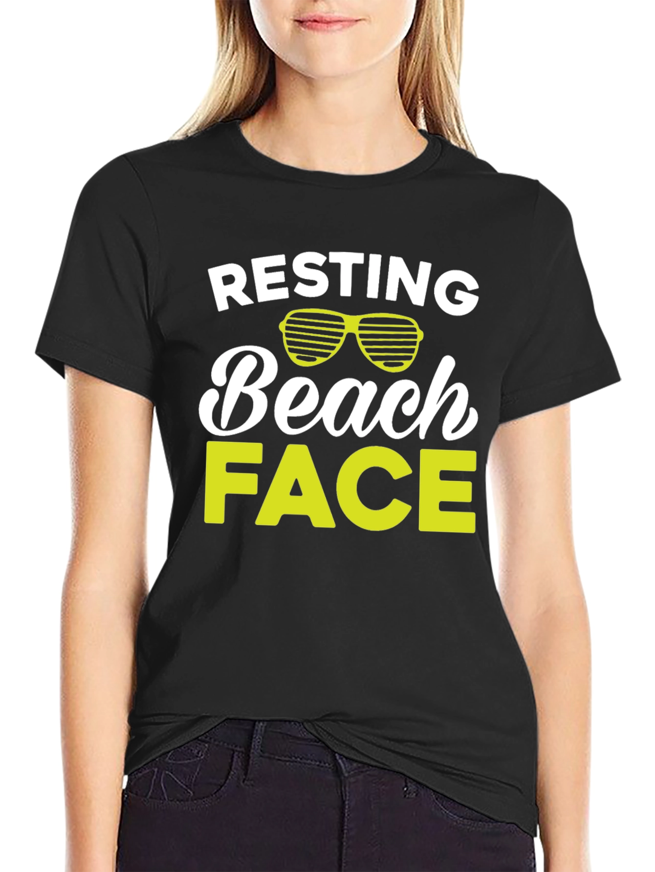 Resting Beach Face Graphic T-Shirt