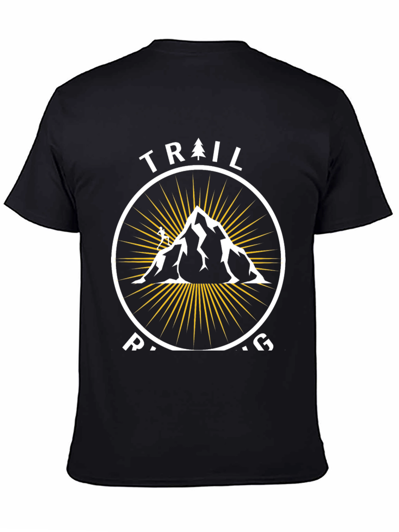 Trail Running Mountain Graphic Tee - Black