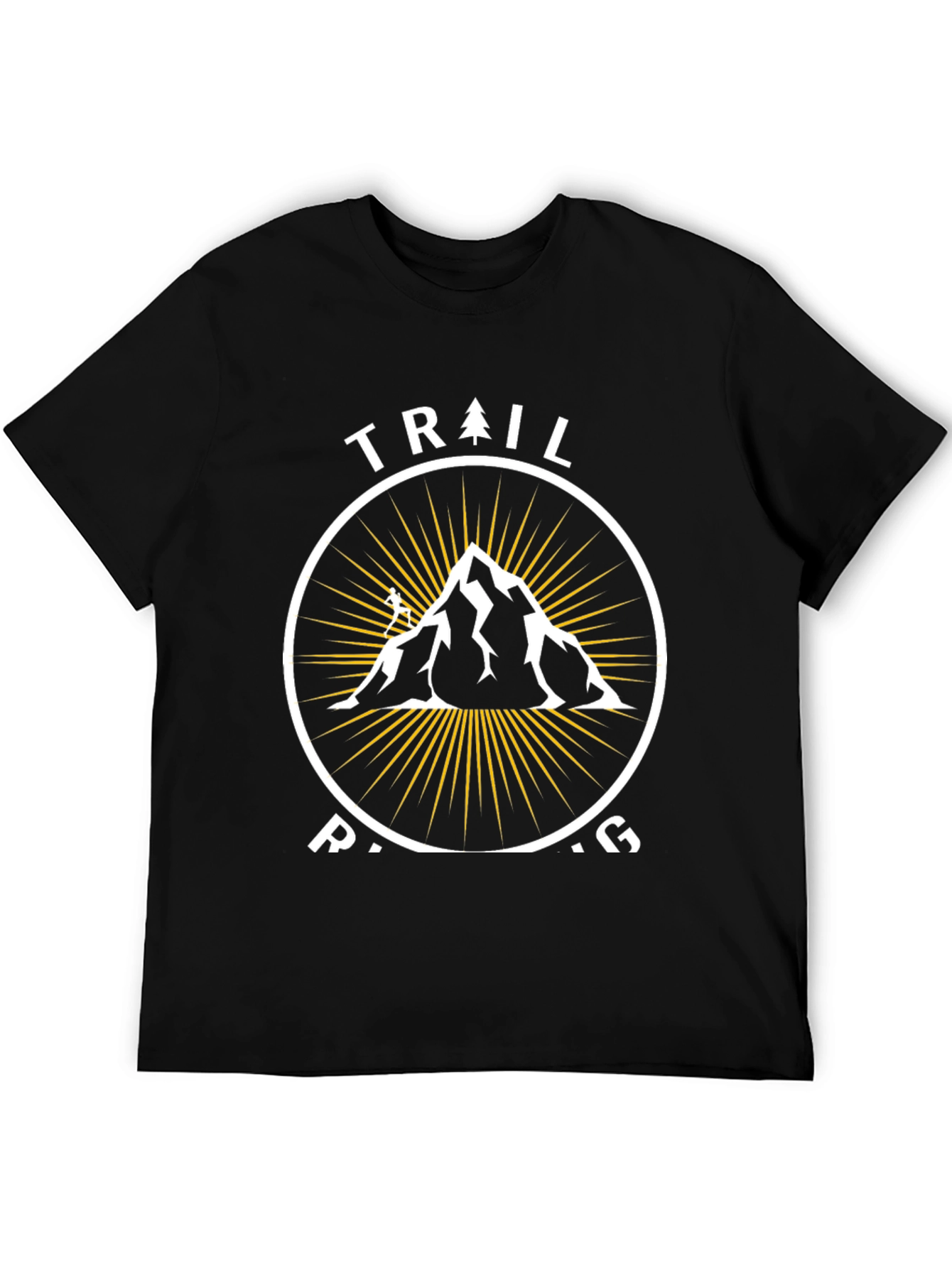 Trail Running Mountain Graphic Tee - Black